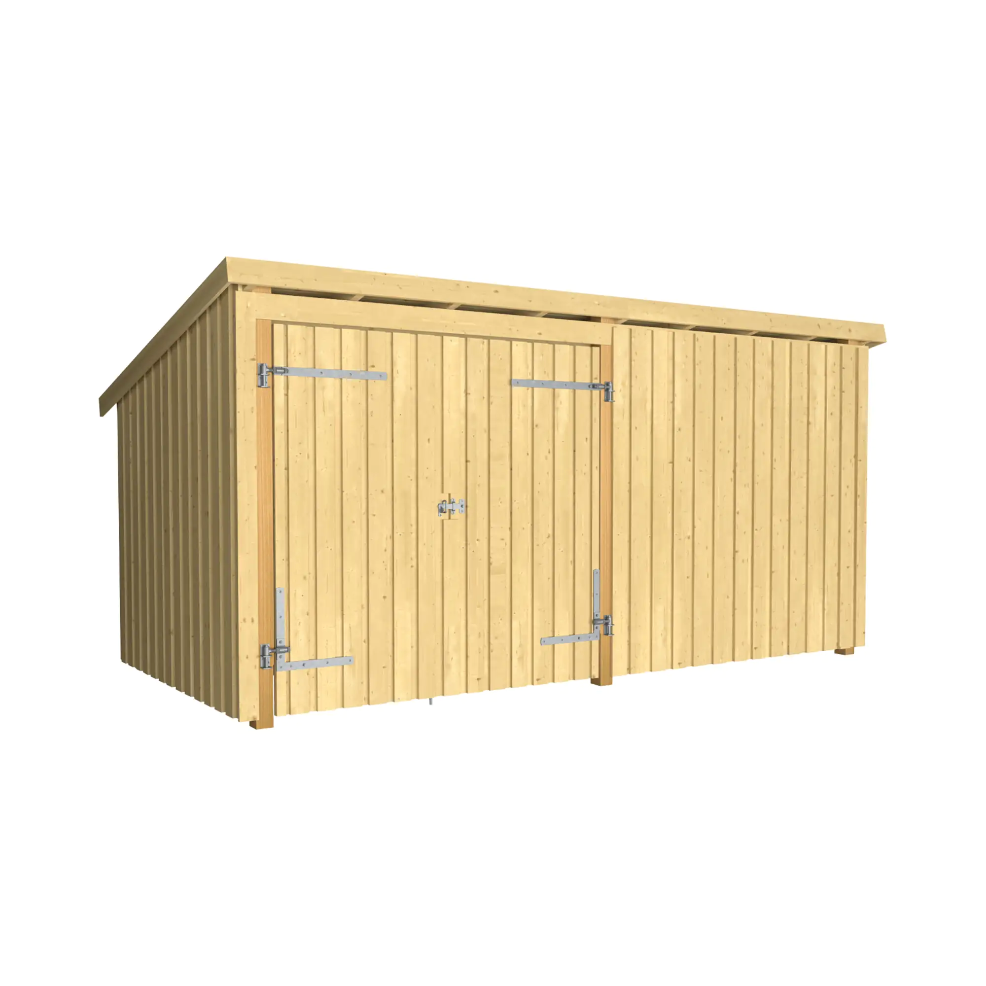 Plus Gartenhaus Nordic Multi 416 x 208 cm natur mit Doppeltür