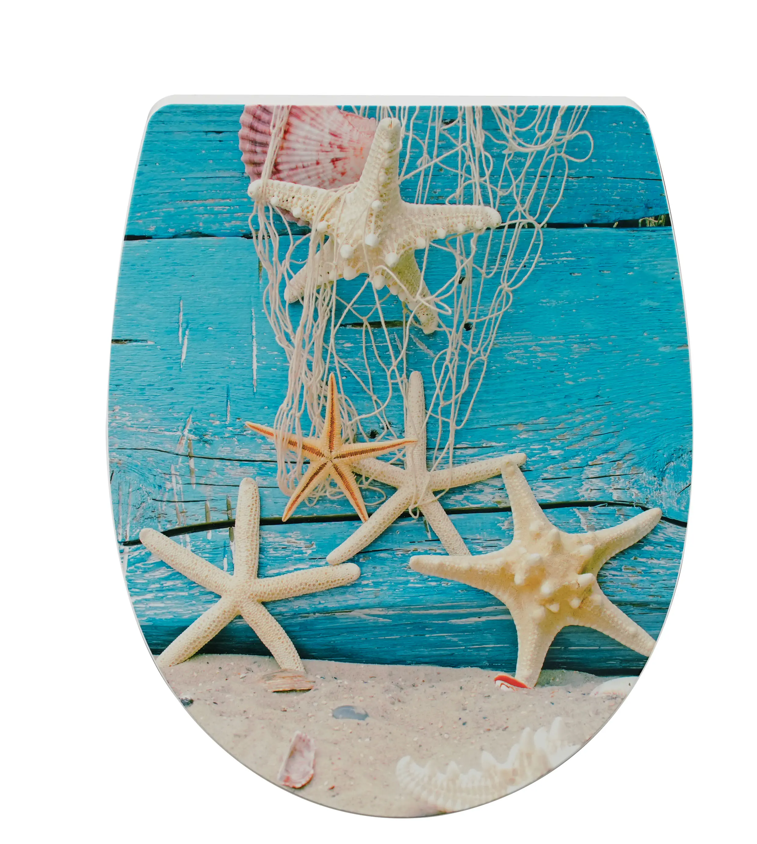 Primaster WC-Sitz mit Absenkautomatik Seesterne weiß