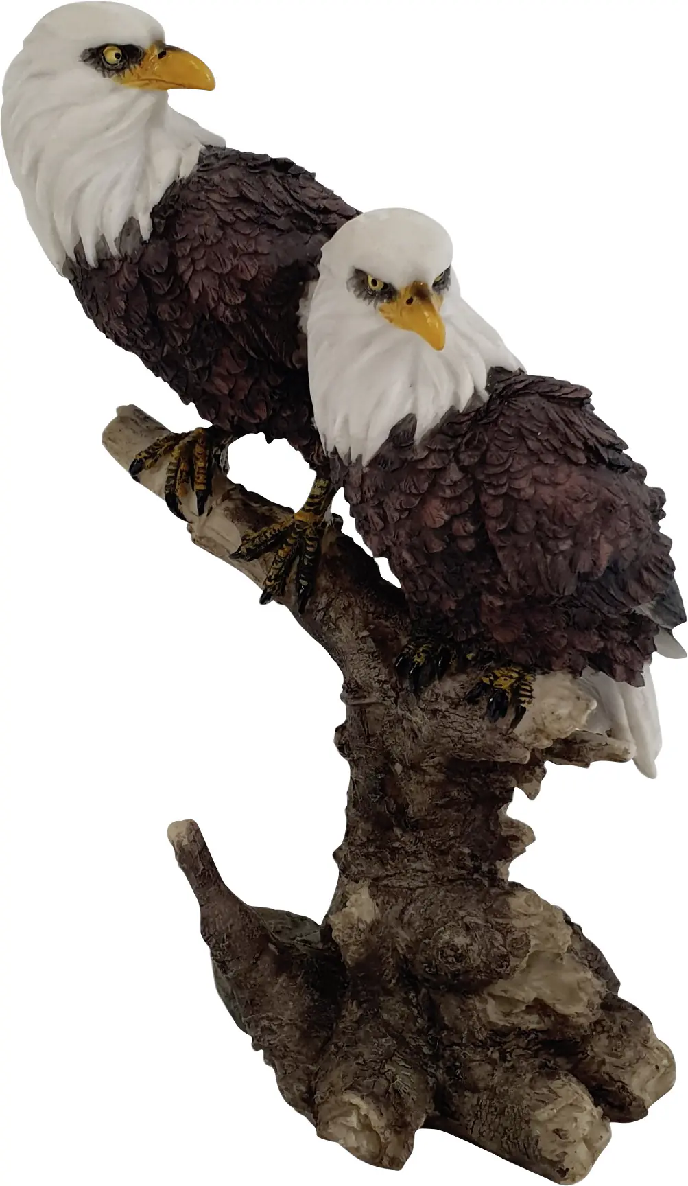 Dekofigur Adlerpaar auf Stamm 32,5 x 15 x 19 cm