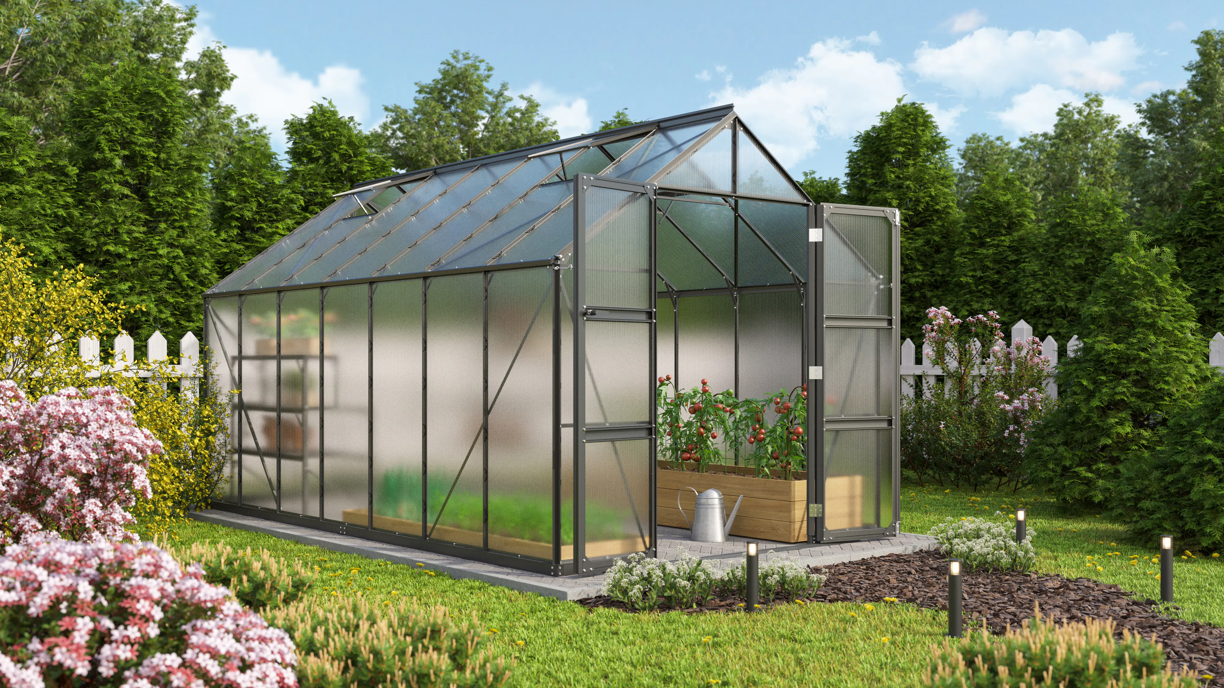 Vitavia Gewächshaus Domus 11500 257 x 448 cm 4 mm Hohlkammerplatten Vitavia Gewächshaus Domus 11500 257 x 448 cm 4 mm Hohlkammerplatten