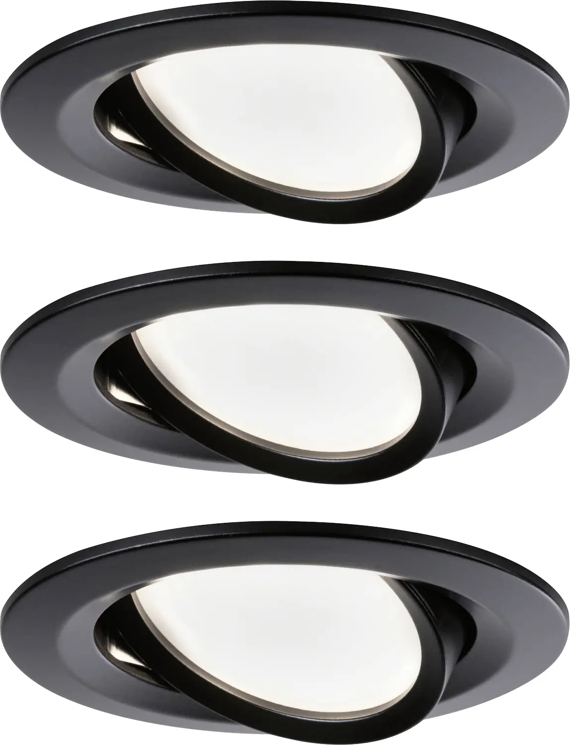 Paulmann LED Einbauleuchte Nova 3er-Set schwarz matt schwenkbar Ø 8,4 cm 
