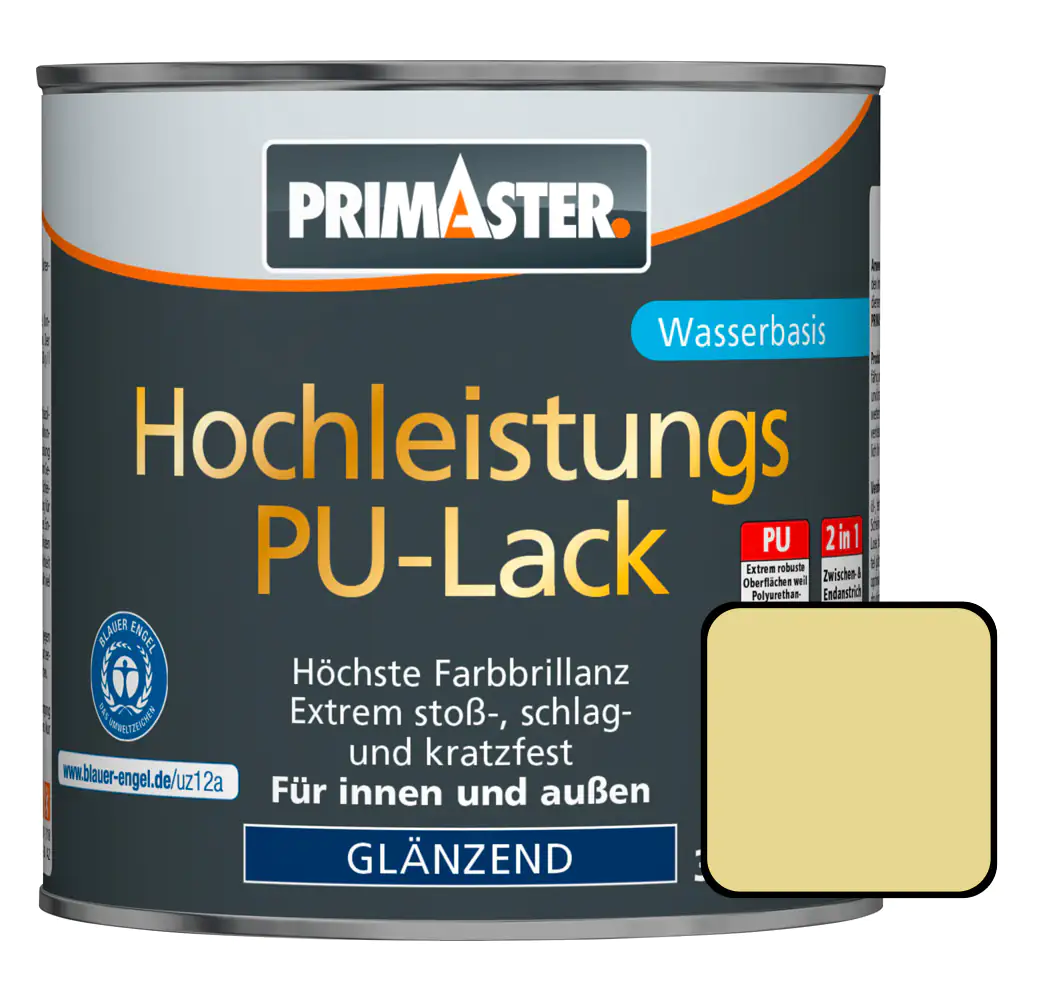 Primaster Hochleistungs-PU-Lack RAL 1015 750 ml 2in1 hellelfenbein glänzend