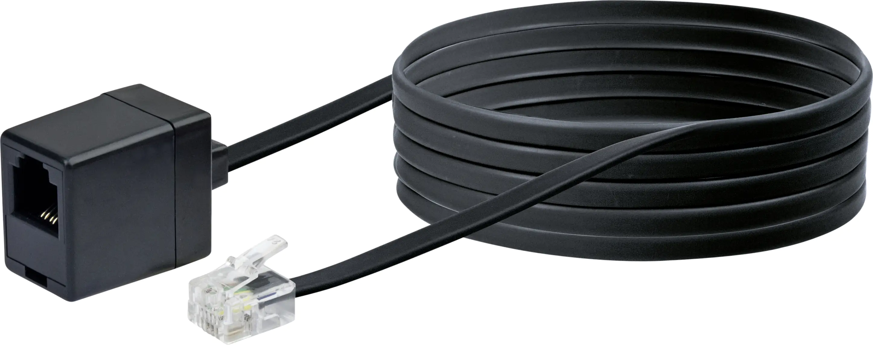 Schwaiger Telefon Verlängerungskabel TVL6332 533 RJ11 schwarz, 10,0m, 1x RJ11 Stecker / 1x RJ11 Buchse Schwaiger Telefon Verlängerungskabel TVL6332 533 RJ11 schwarz, 10,0m, 1x RJ11 Stecker / 1x RJ11 Buchse