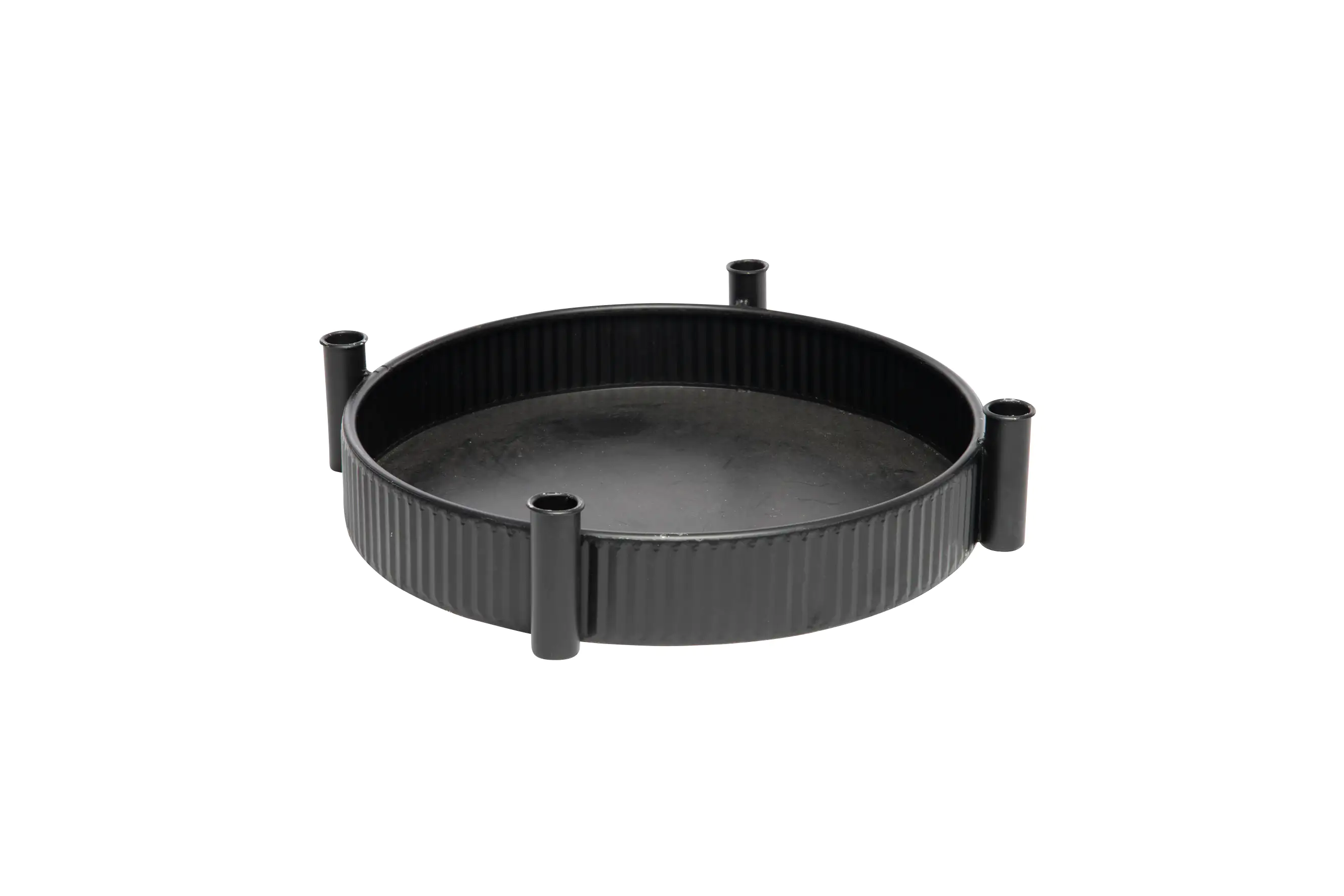 Freese Metall-Tablett mit 4 Stabkerzenhaltern Ø 42,5 cm