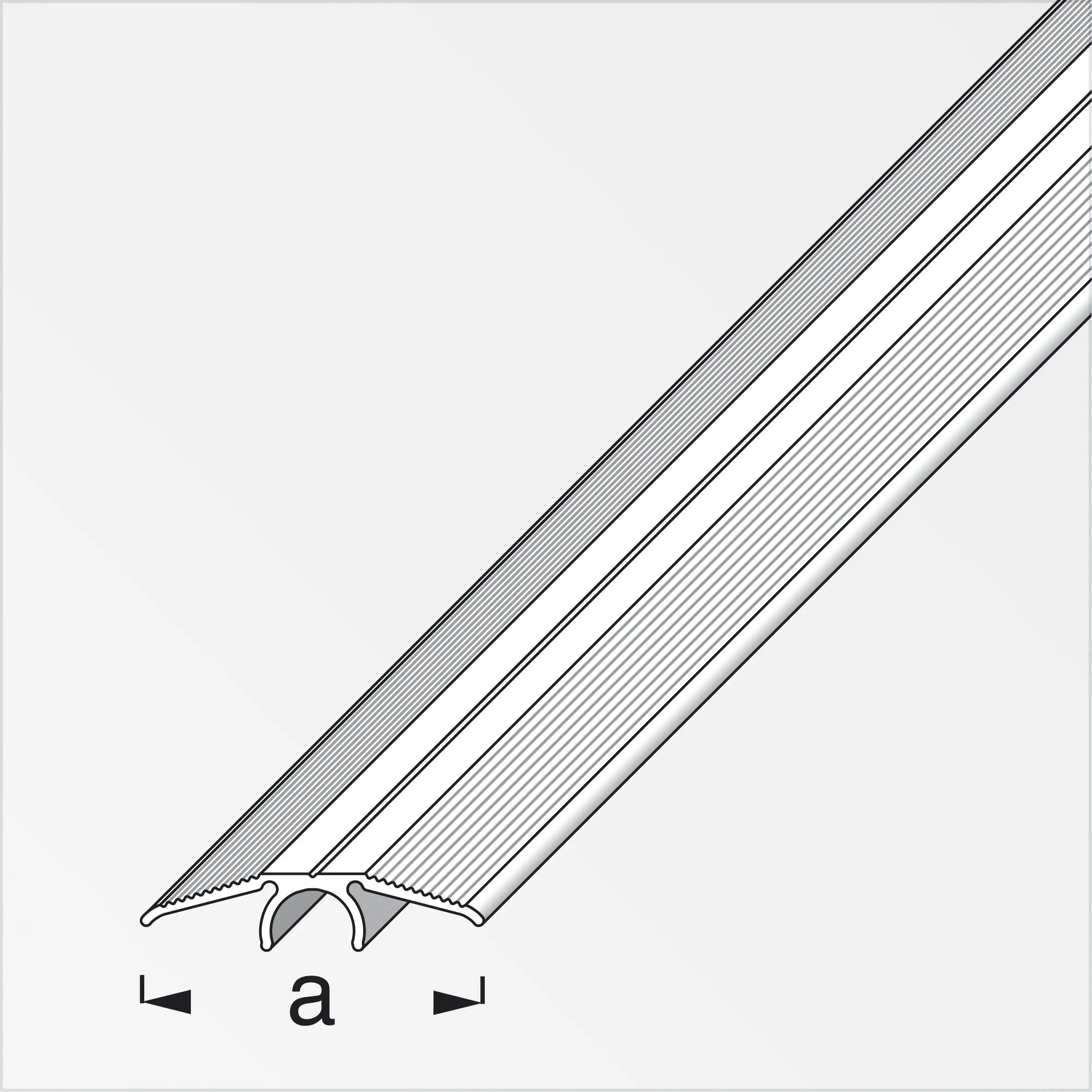 alfer Übergangs-Profil 1 m, 33 mm Aluminium eloxiert silber