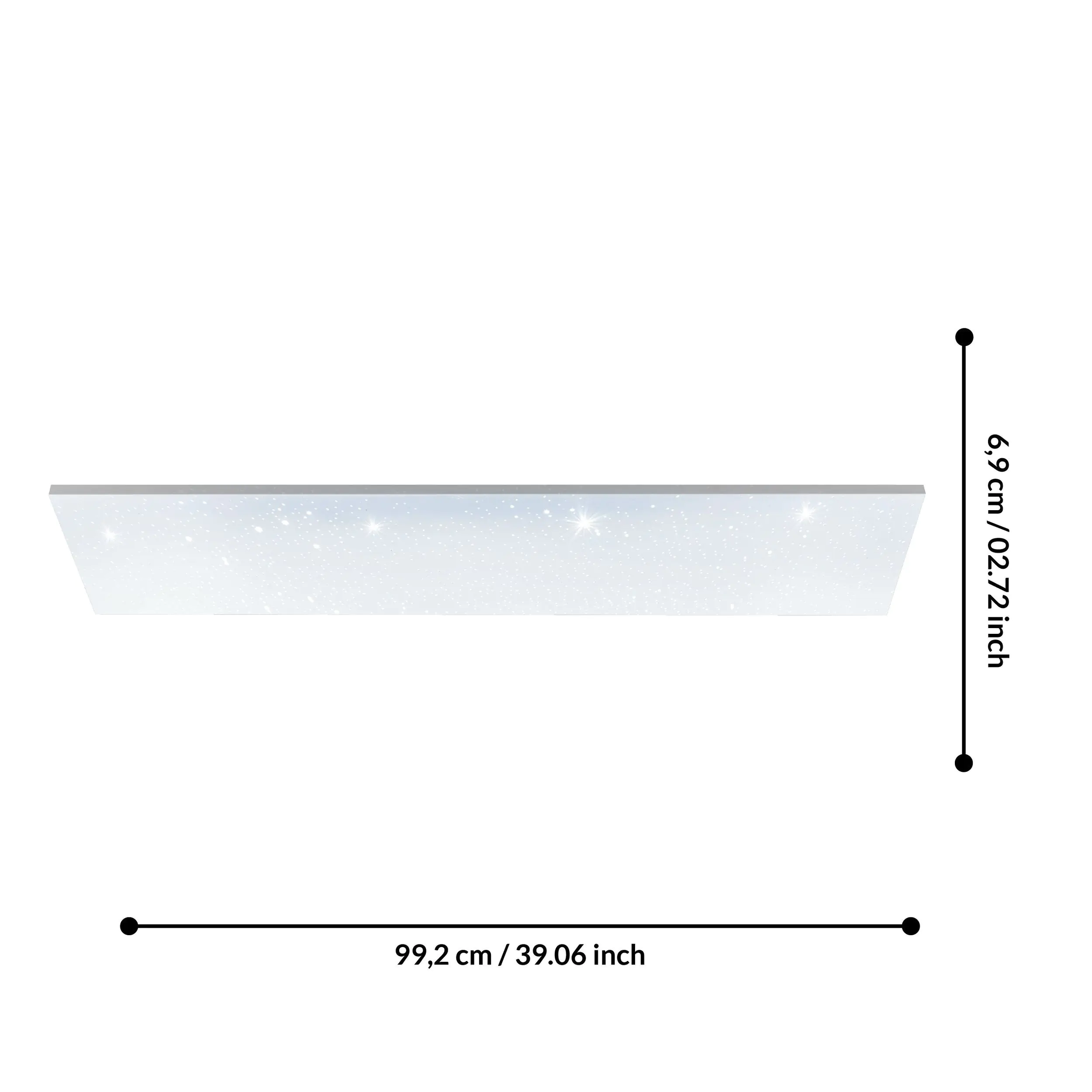 Eglo LED Deckenleuchte Calemar-S weiß 99,2 x 24,2 cm mit Kristalleffekt 