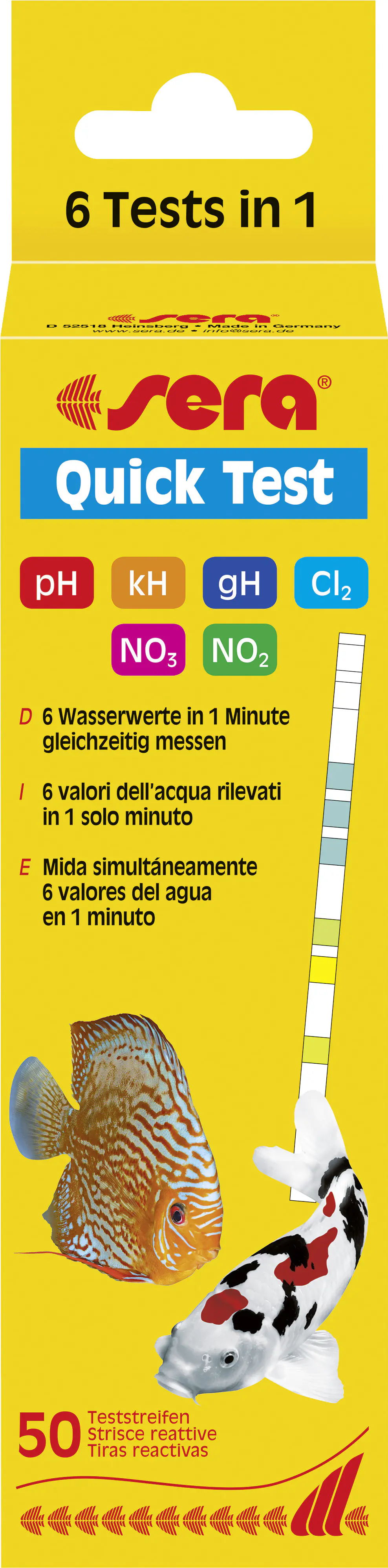 Sera Aquariumwassertester Quick Test 50 Stück