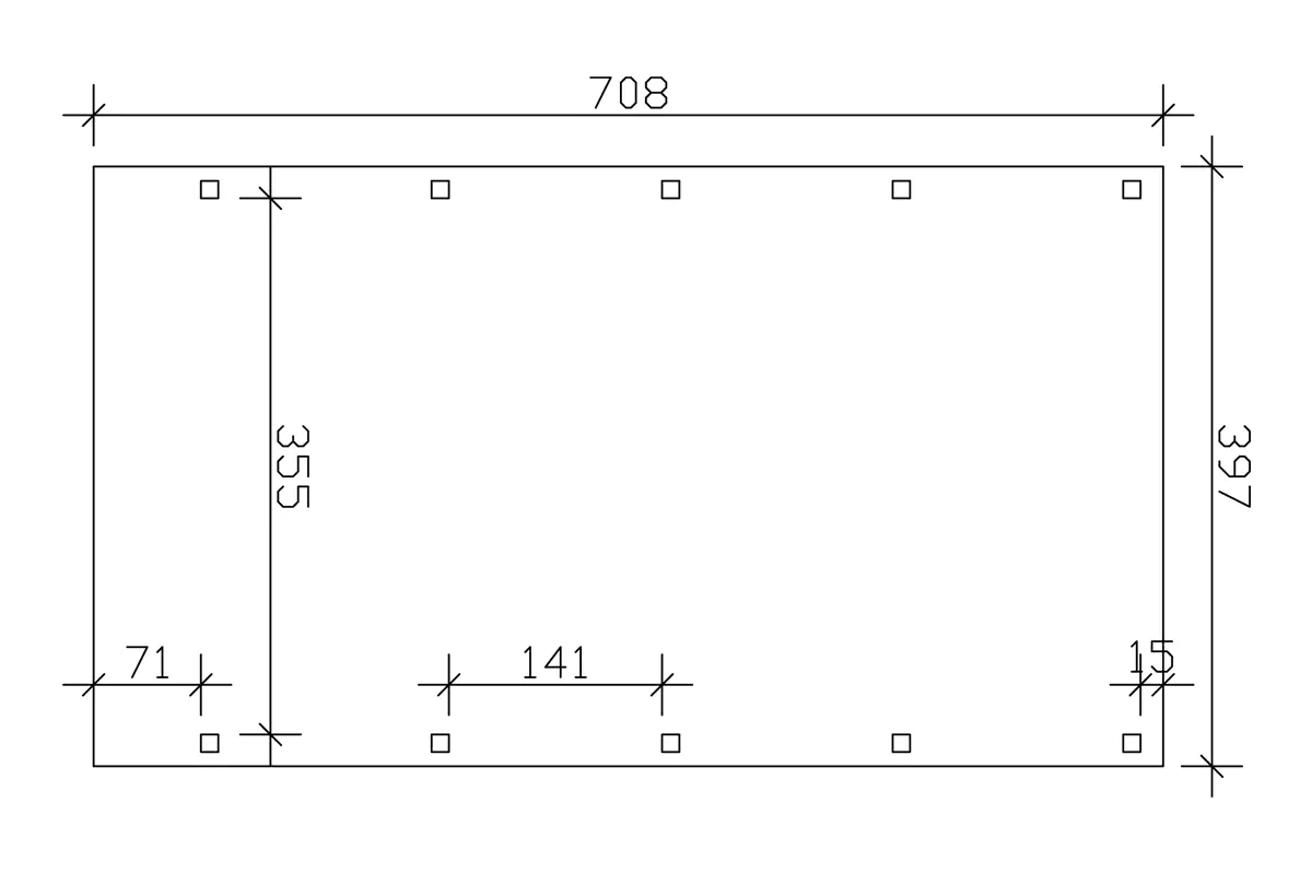 SKAN HOLZ Carport Friesland 397 x 708 cm mit Aluminiumdach