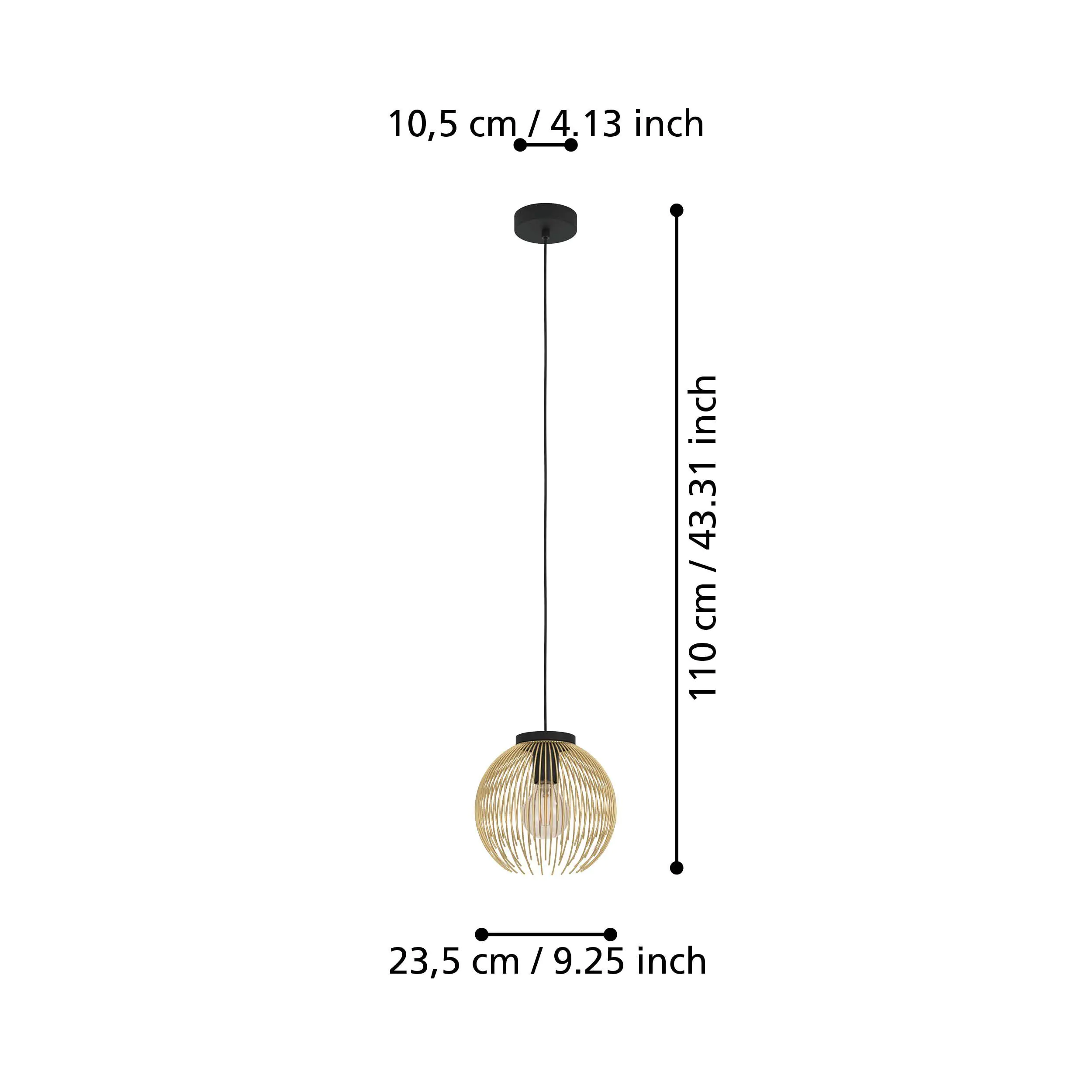 Eglo Pendelleuchte Venezuela gold-schwarz Ø 23,5 cm E27, max. 40 W