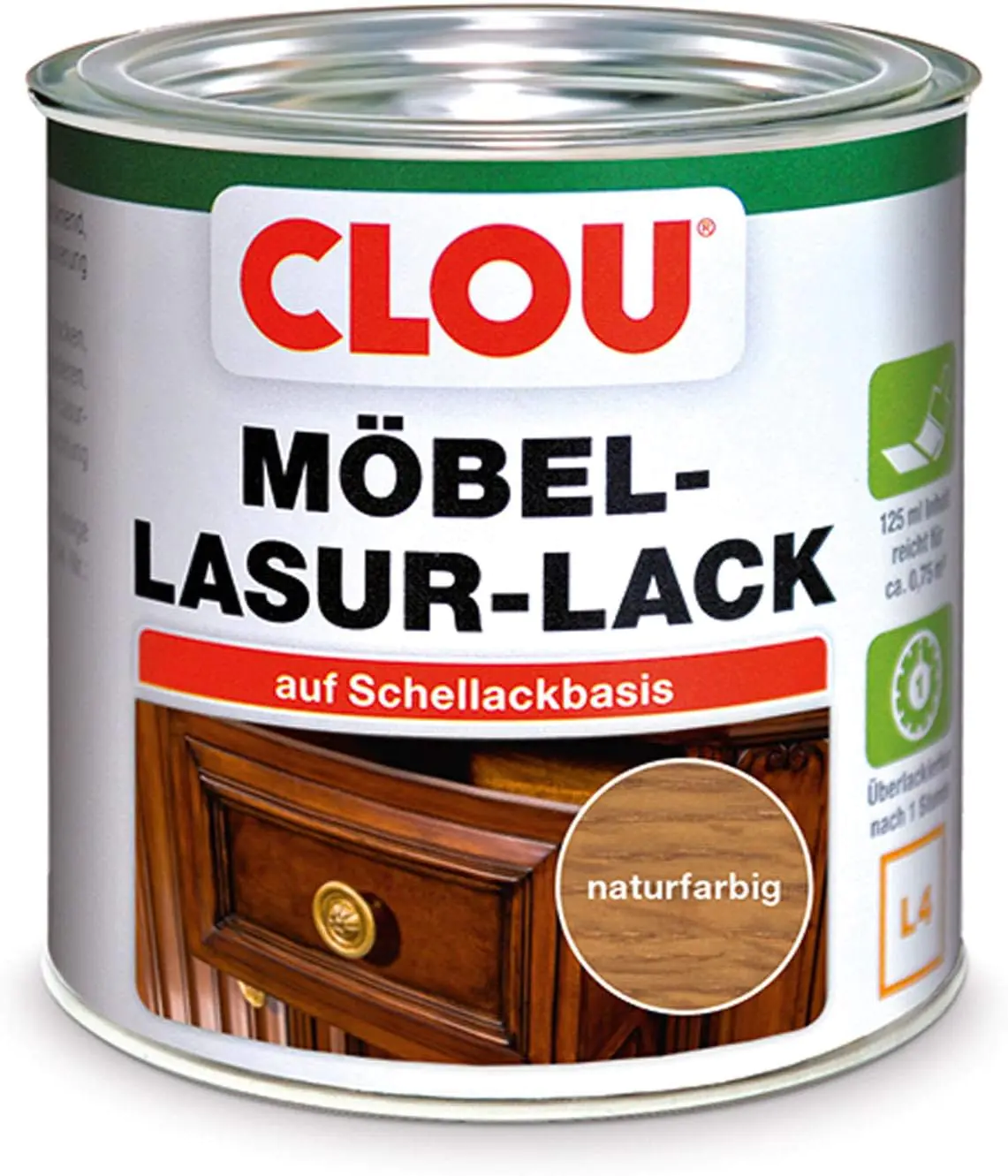 Clou Möbel Lack L4 125 ml naturfarbig
