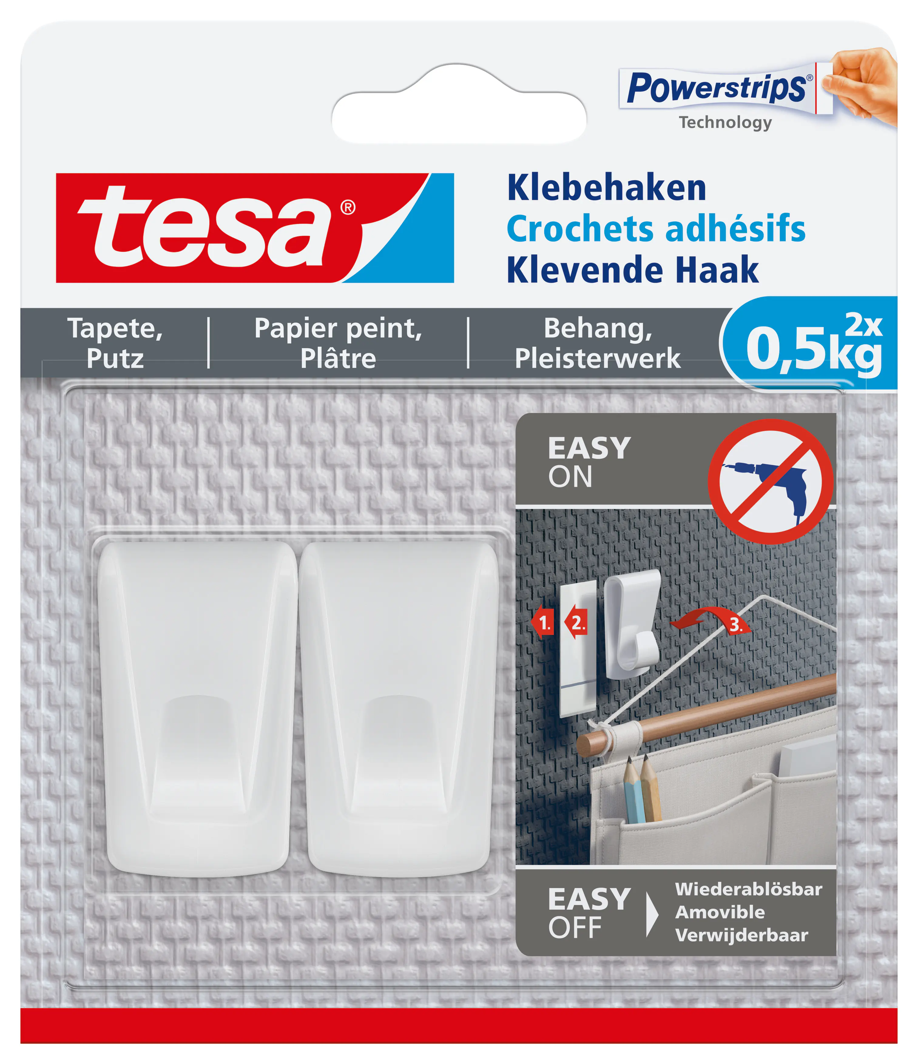 tesa Haken Powerstrips Tapeten & Putz 2er-Set tesa Haken Powerstrips Tapeten & Putz 2er-Set