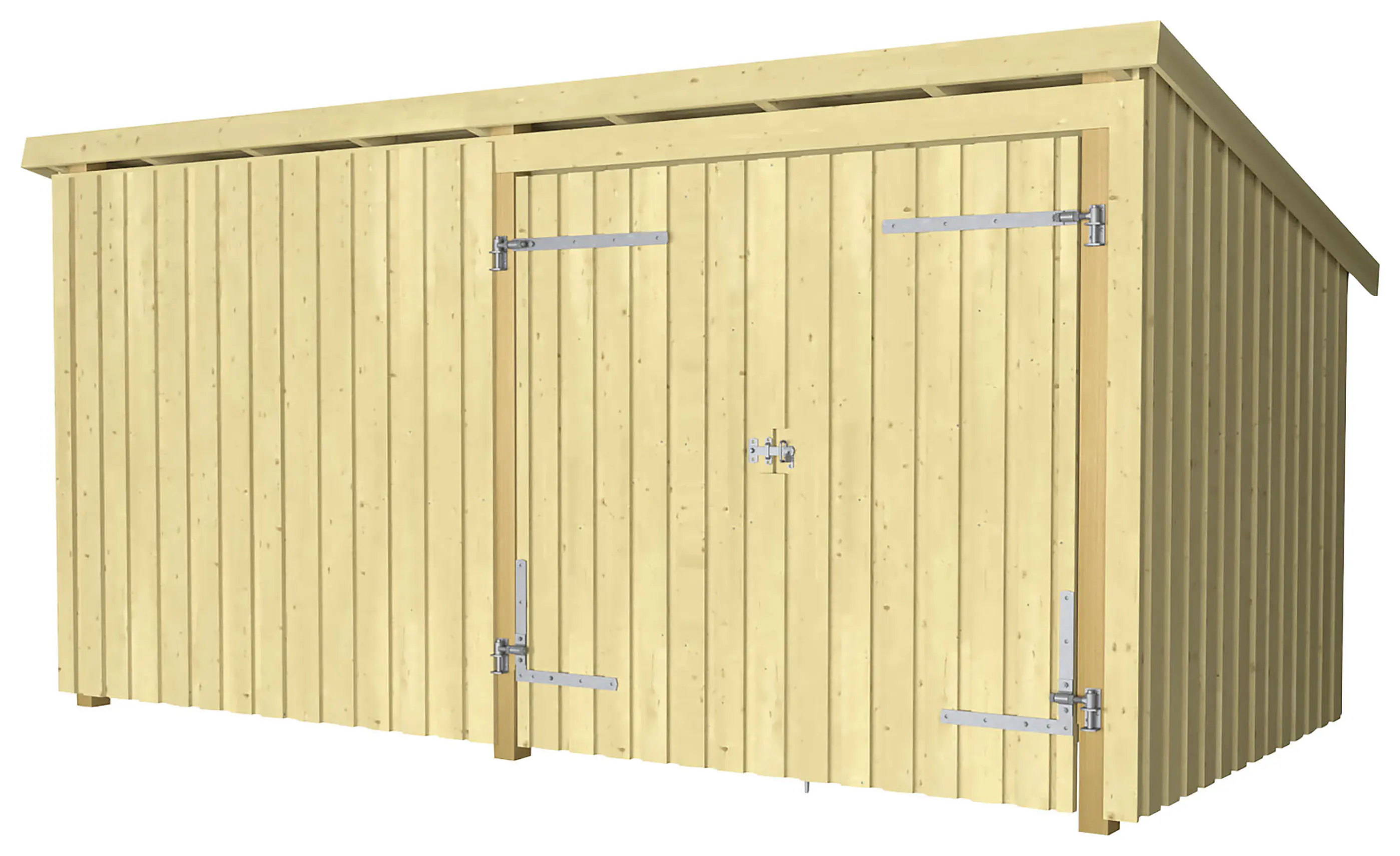 Plus Gartenhaus Nordic Multi 416 x 208 cm natur mit Doppeltür