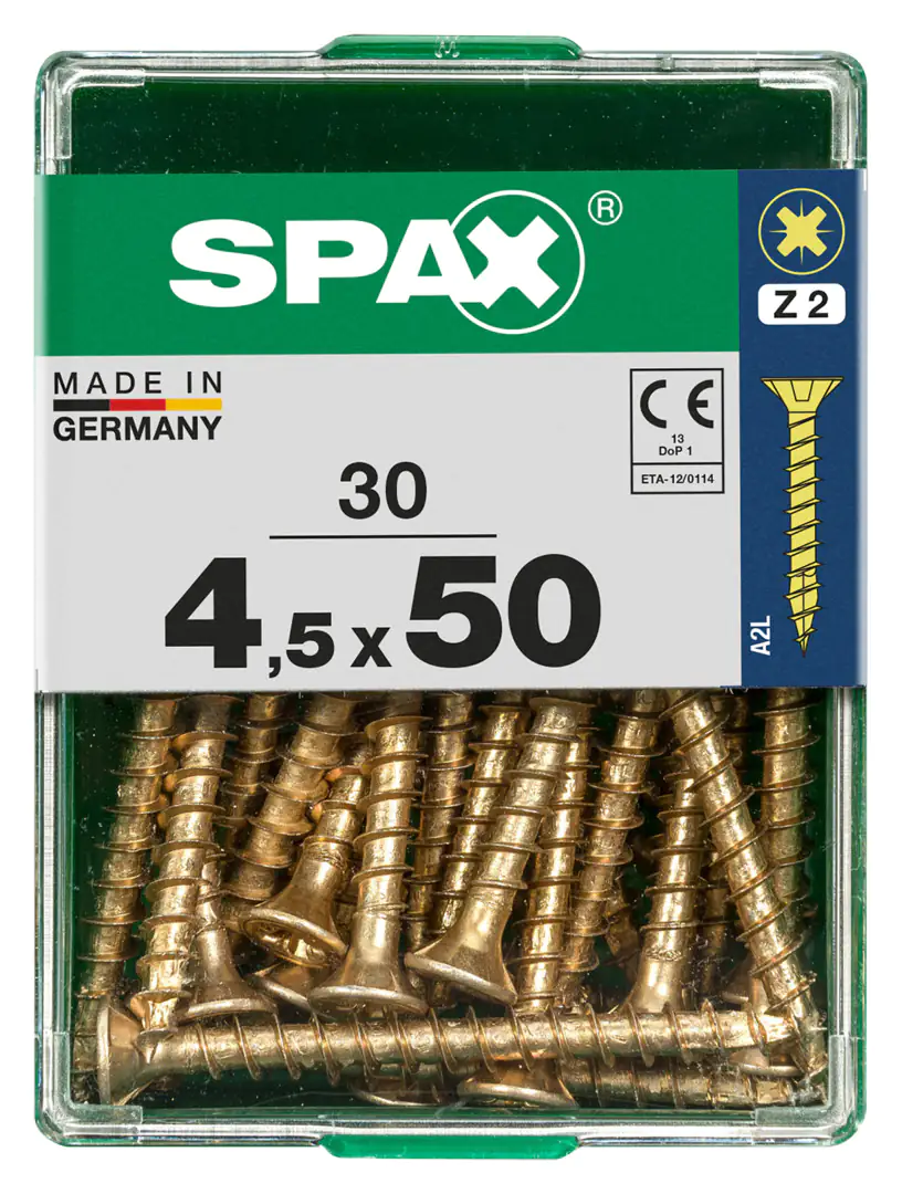 Spax Universalschrauben 4.5 x 50 mm PZ 2 - 30 Stk. Spax Universalschrauben 4.5 x 50 mm PZ 2 - 30 Stk.
