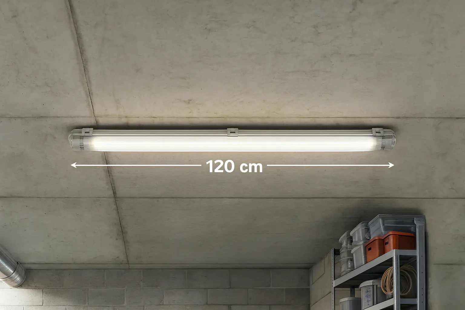 TrendLine Feuchtraumleuchte 1-flammig grau 120 cm neutralweiß