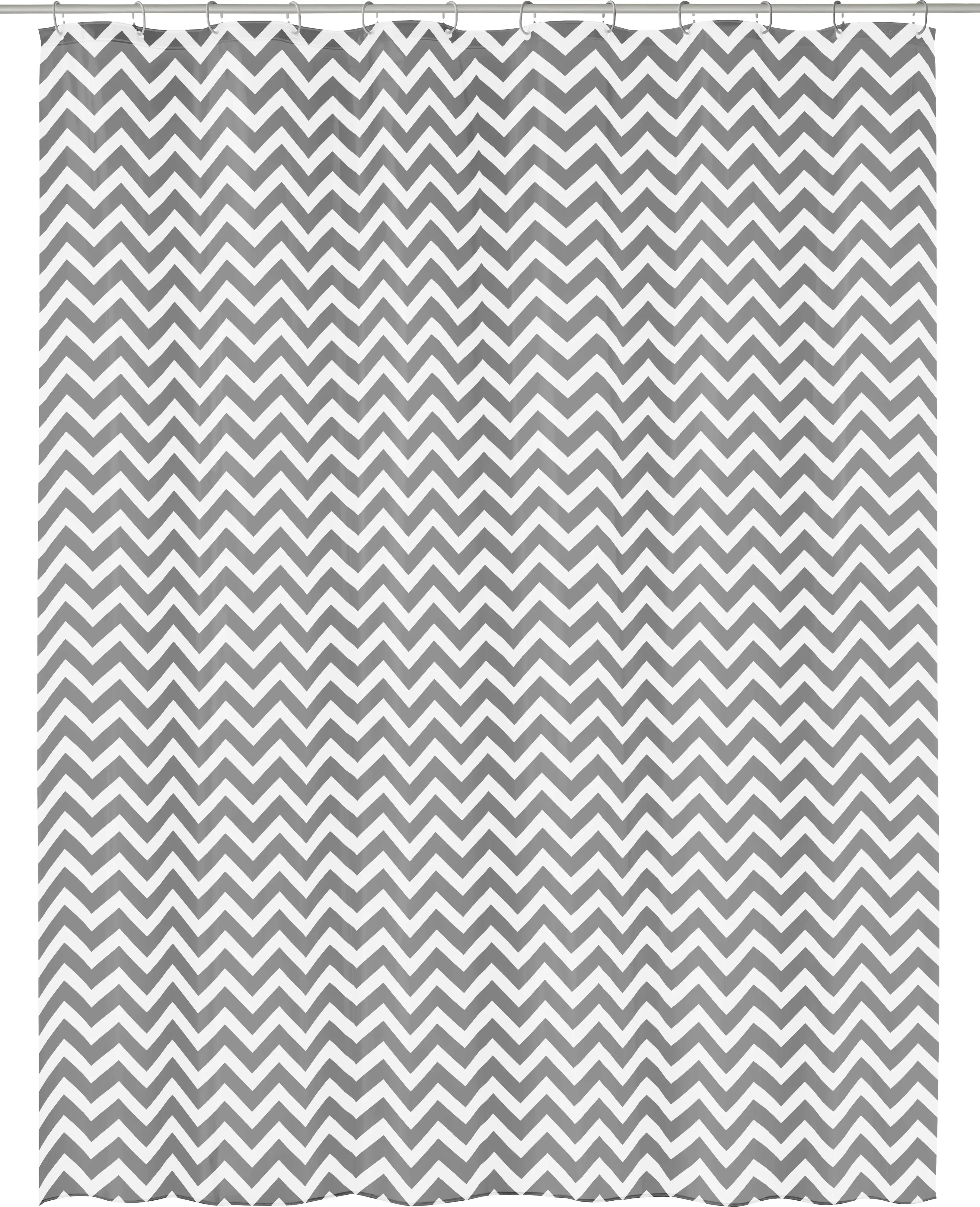 Kleine Wolke Duschvorhang anthrazit weiß Zack Schiefer 180 x 200 cm 