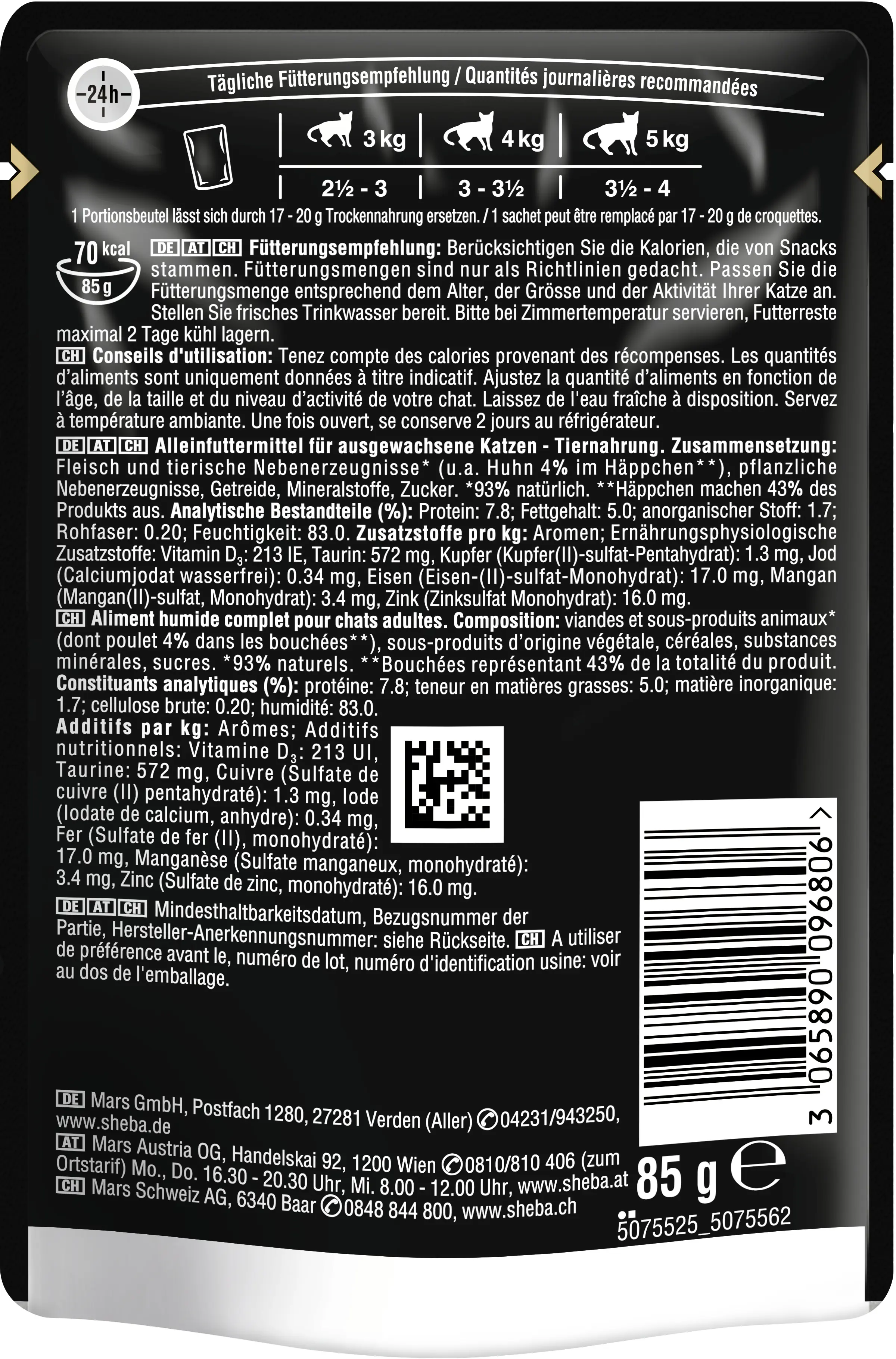 Sheba Selection in Sauce Katzennassfutter Adult  85 g Huhn