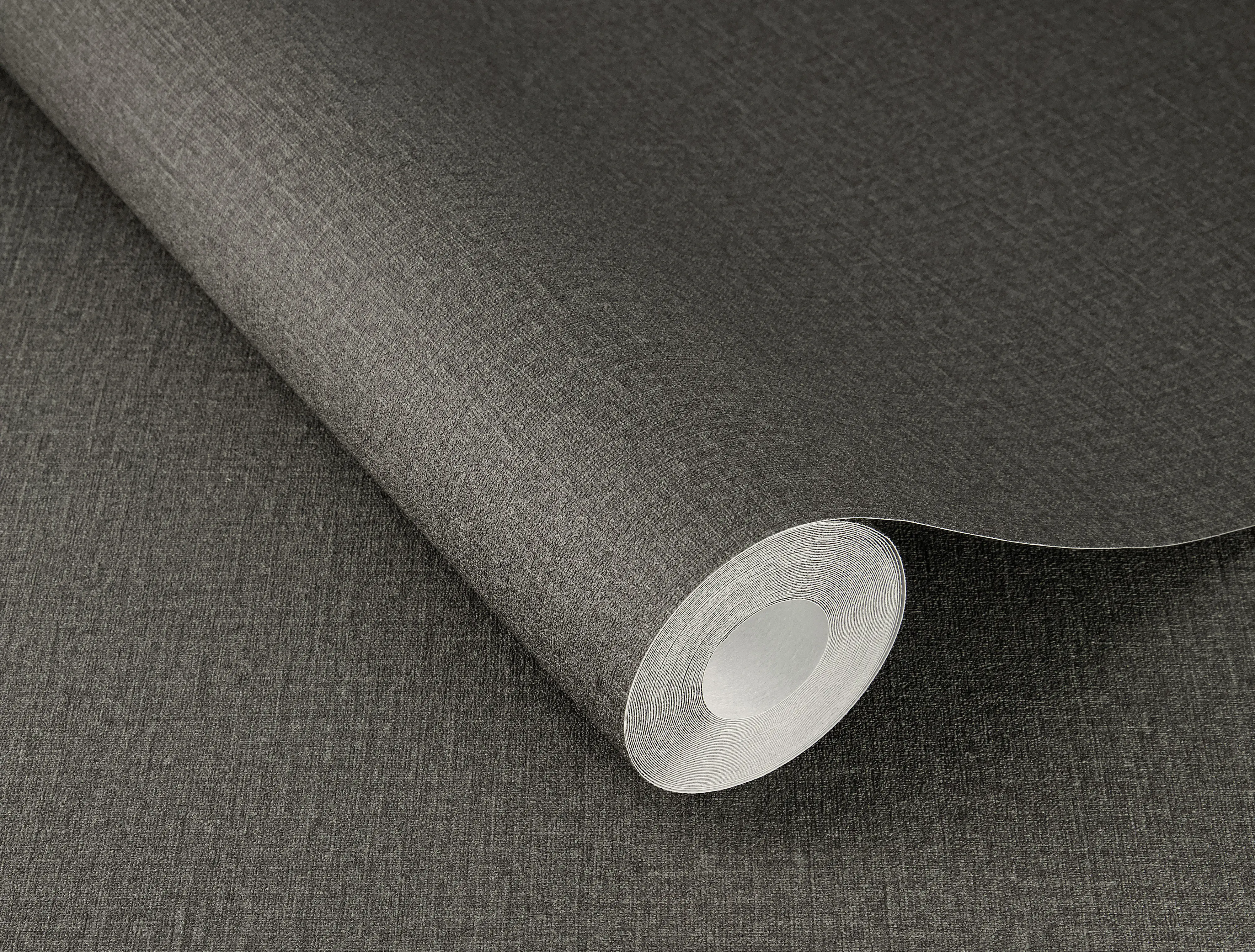 Rasch Vliestapete 555974 Schwarz-Anthrazit Uni 10,05 m x 0,53 m