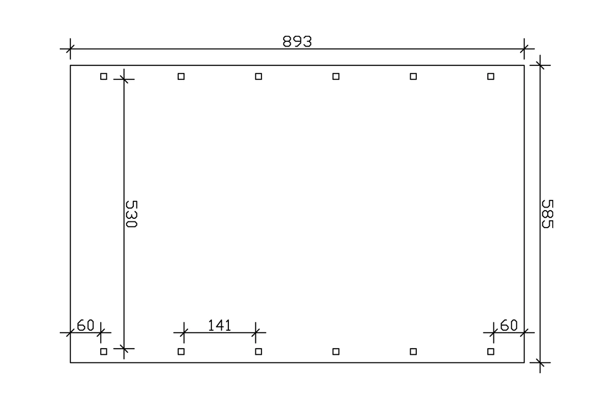 SKAN HOLZ Carport Spreewald 585 x 893 cm mit Aluminiumdach