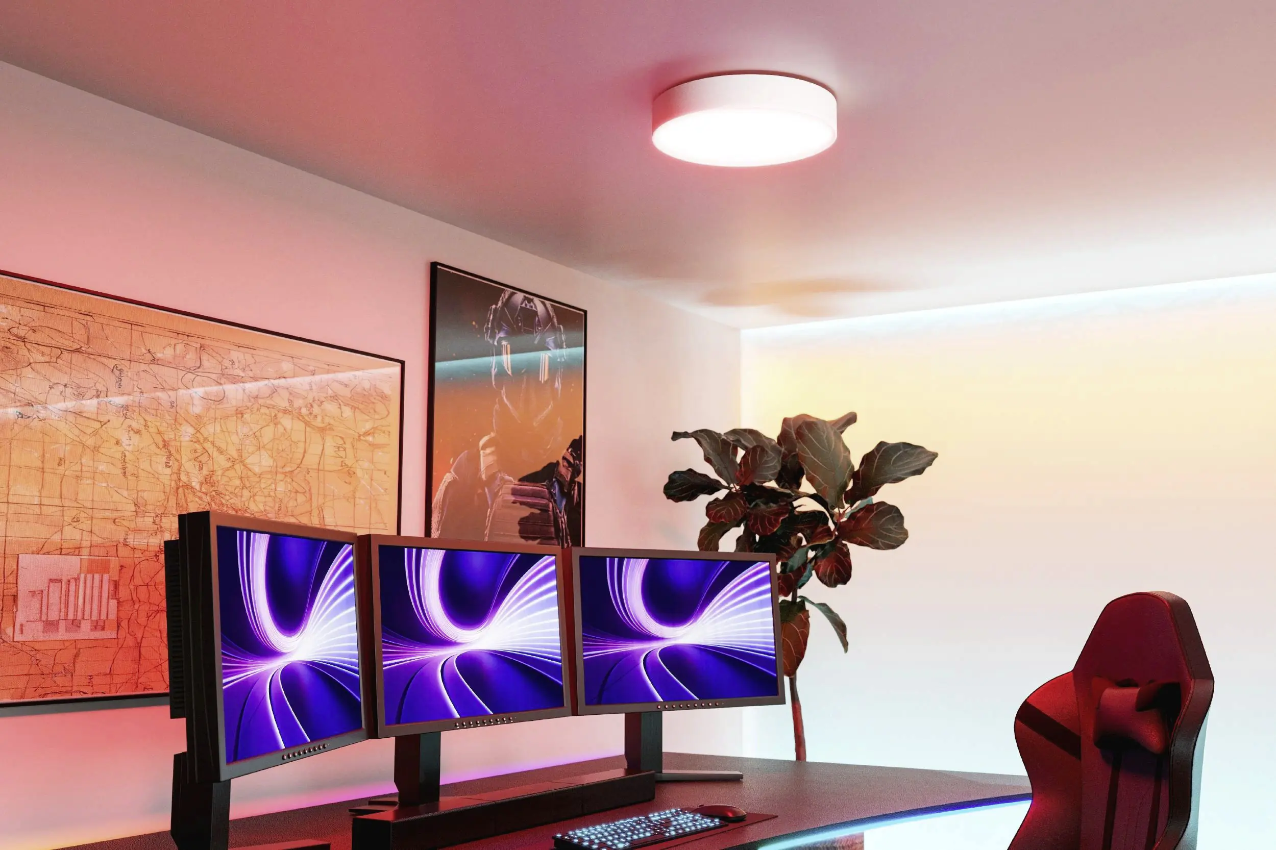 Eglo LED Deckenleuchte Gallizzi-Z weiß Ø 39 x 7 cm RGB dimmbar