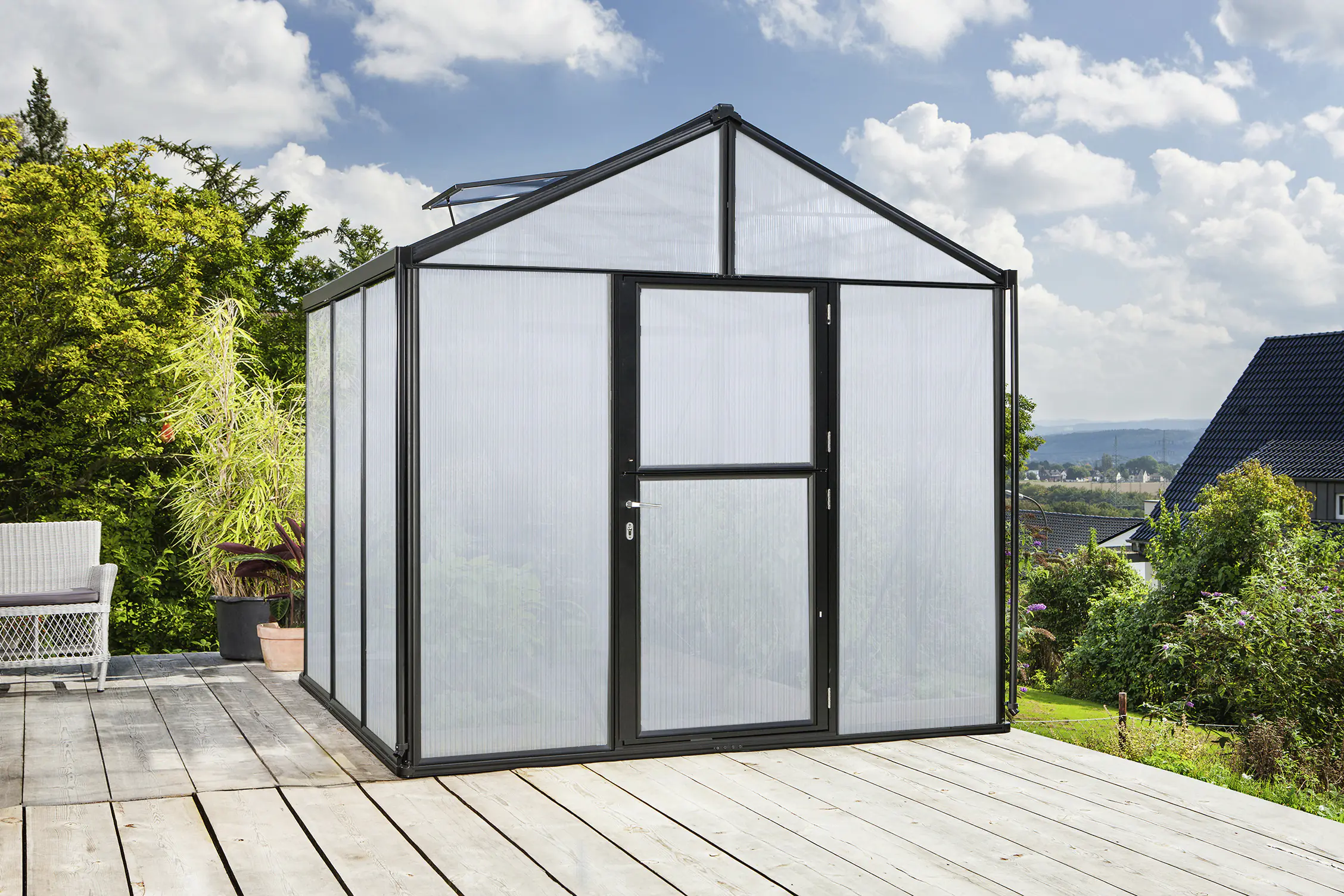 Vitavia Gewächshaus-Set Zeus 6200 HKP 16 mm schwarz 266 x 249 cm 