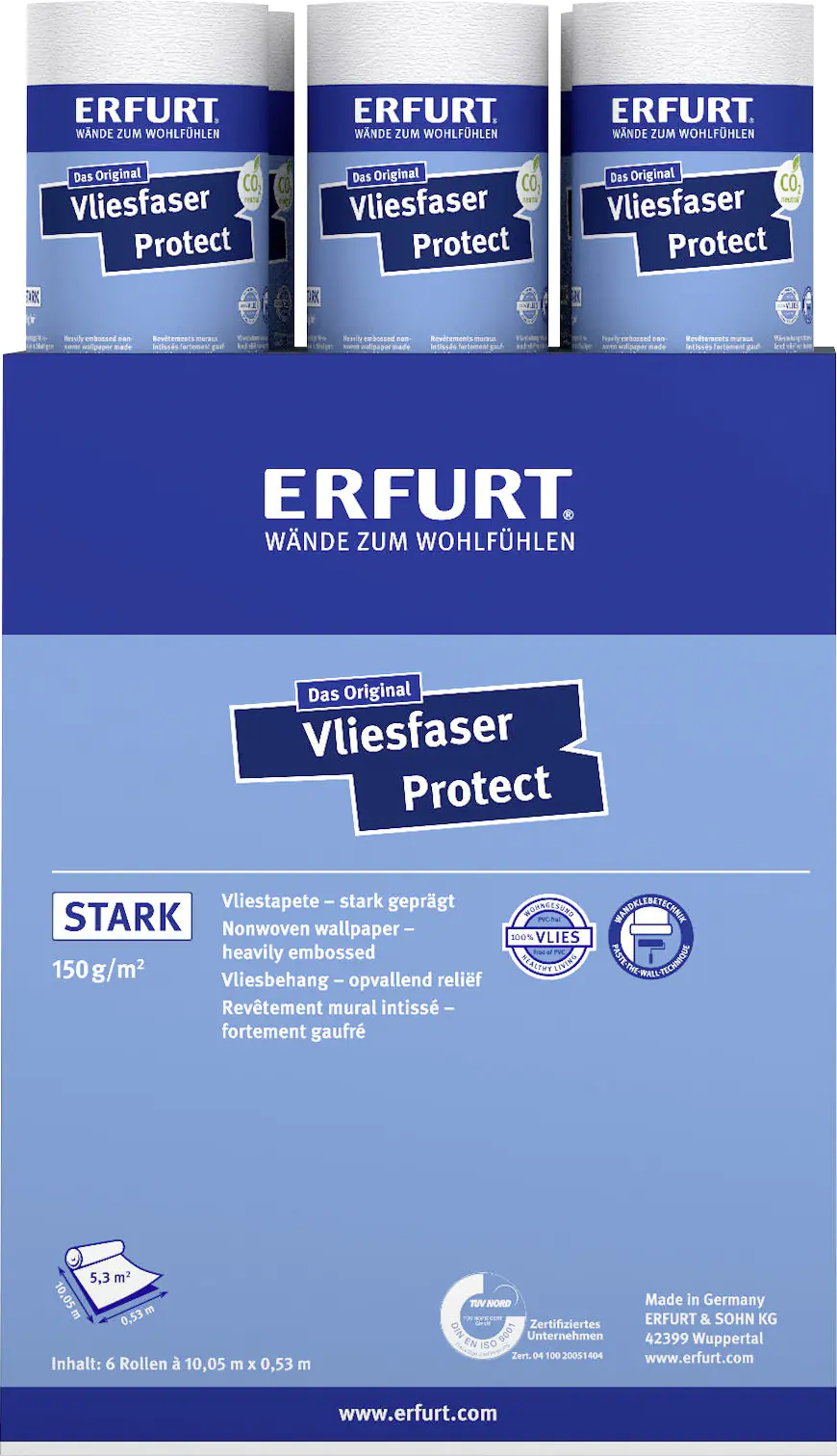 Erfurt Vliestapete Protect 214 weiß 10,05 x 0,53 m Erfurt Vliestapete Protect 214 weiß 10,05 x 0,53 m