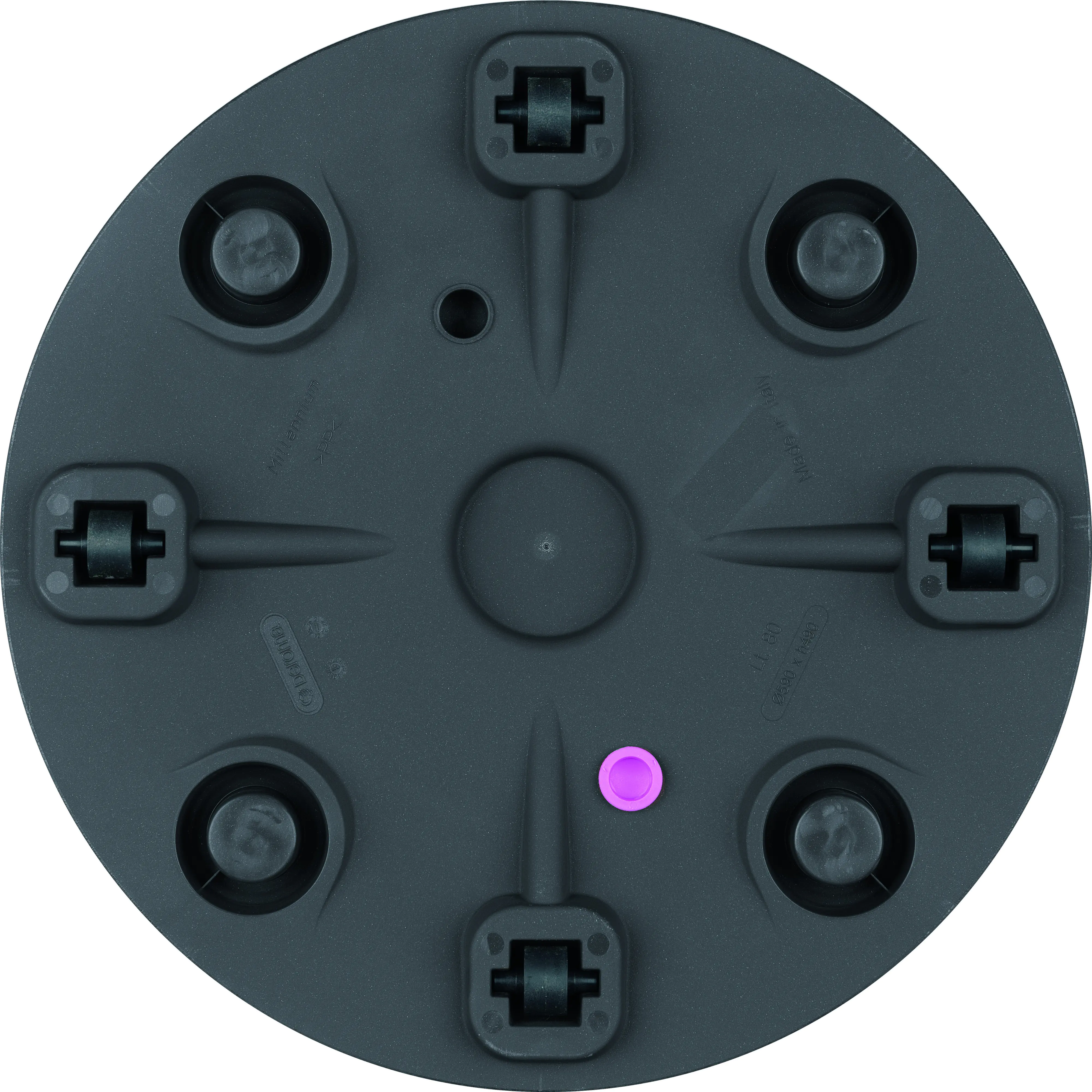 Deroma Pflanztopf Millennium Kunststoff 59 cm aschgrau mit Ablauflöchern