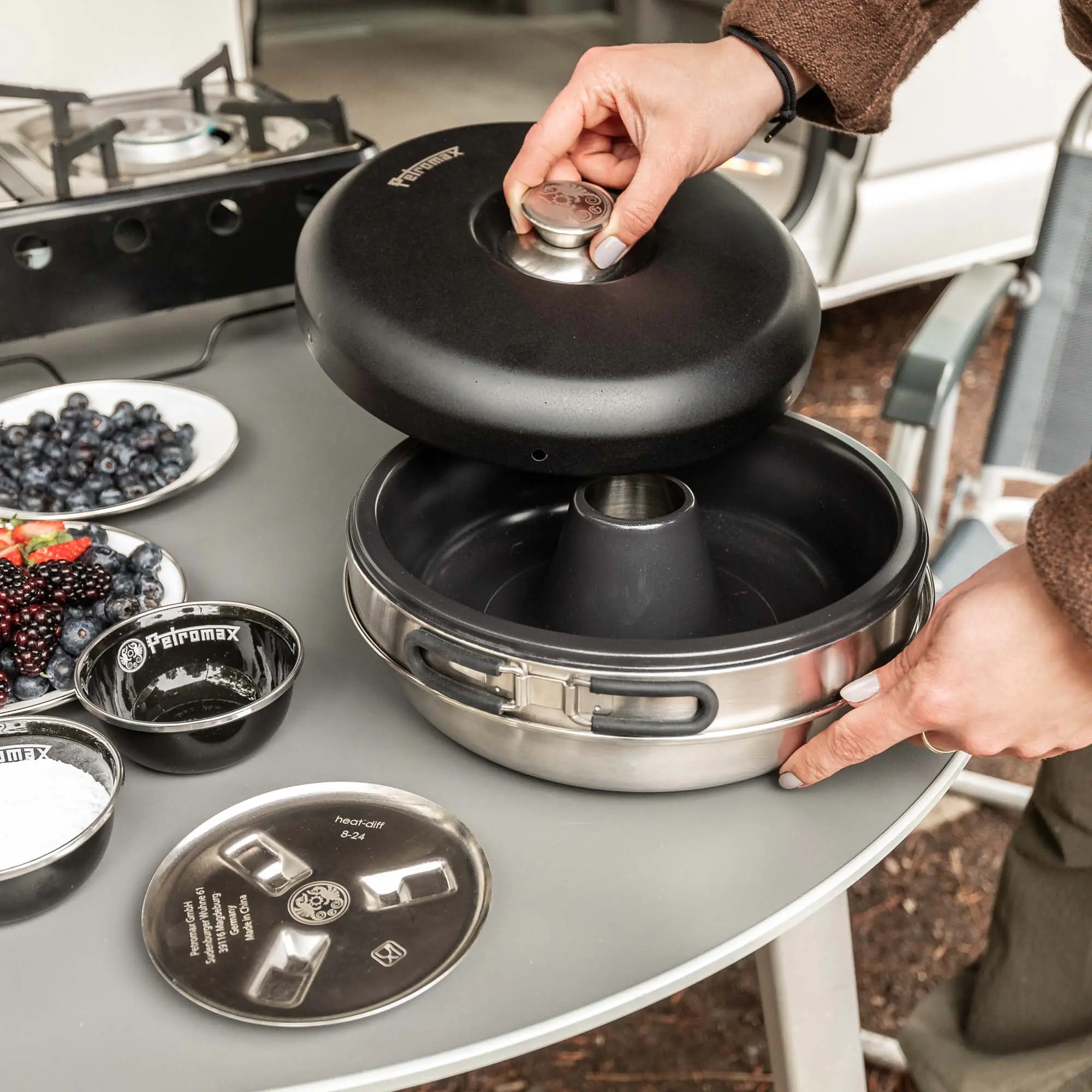 Petromax Hitzeverteiler für Camping Backofen Edelstahl Petromax Hitzeverteiler für Camping Backofen Edelstahl