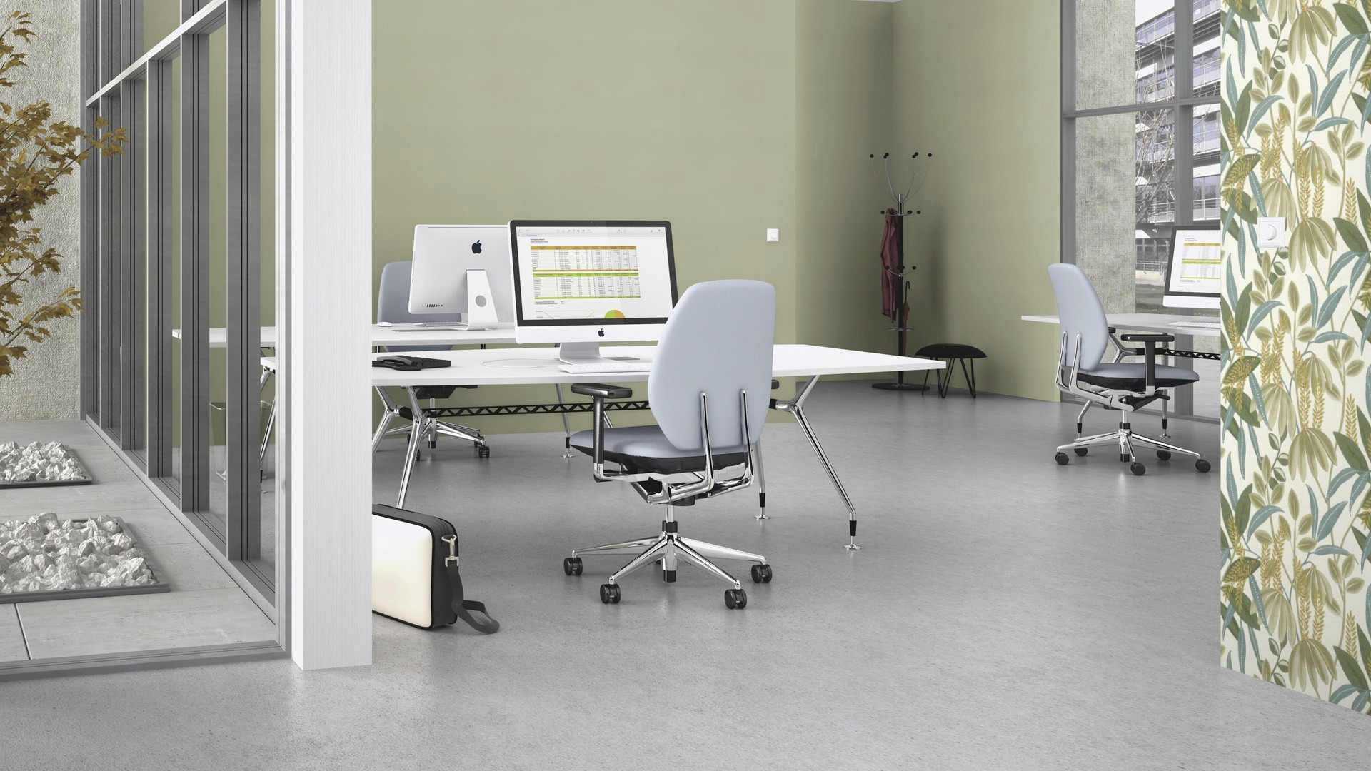 Rasch Vliestapete Country Charme Uni hellgrün 10,05 x0,53 m