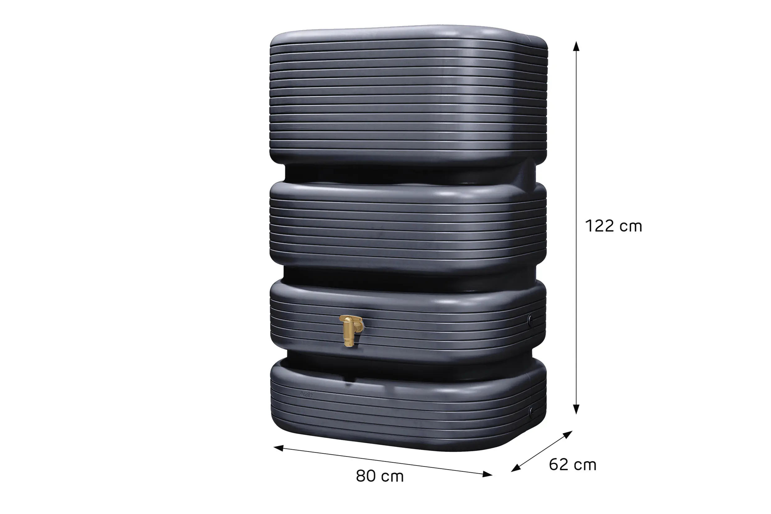 4rain Regentonne Wandtank Quadro 500 L graphitgrau