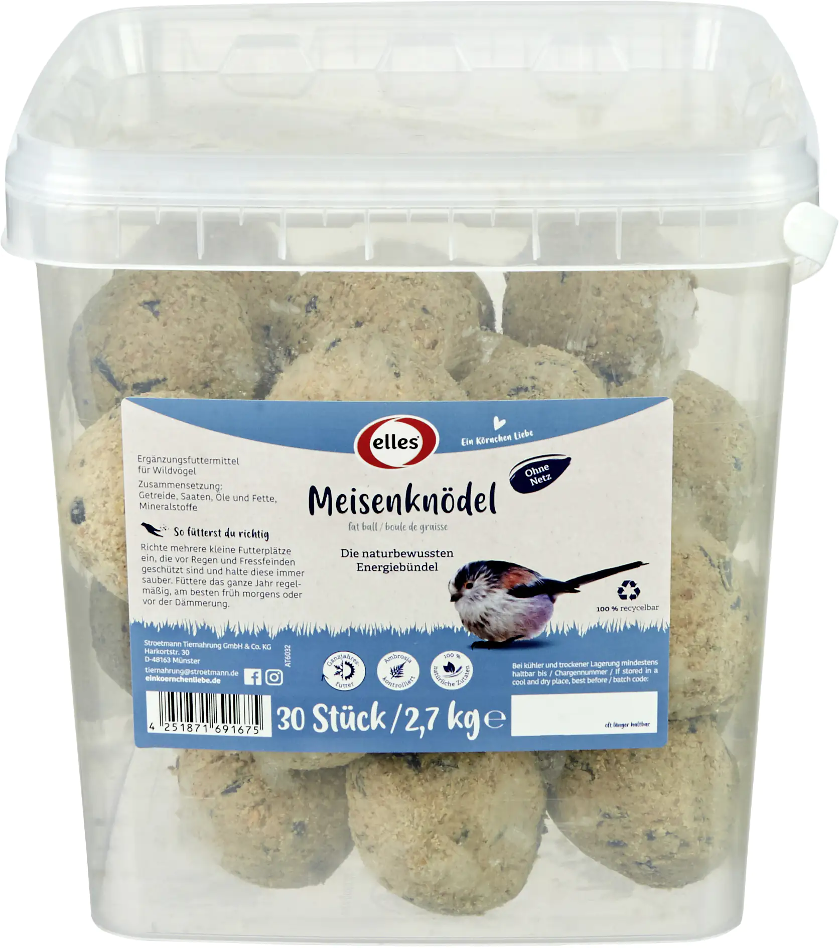 Elles Meisenknödel ohne Netz 30 Stück Elles Meisenknödel ohne Netz 30 Stück