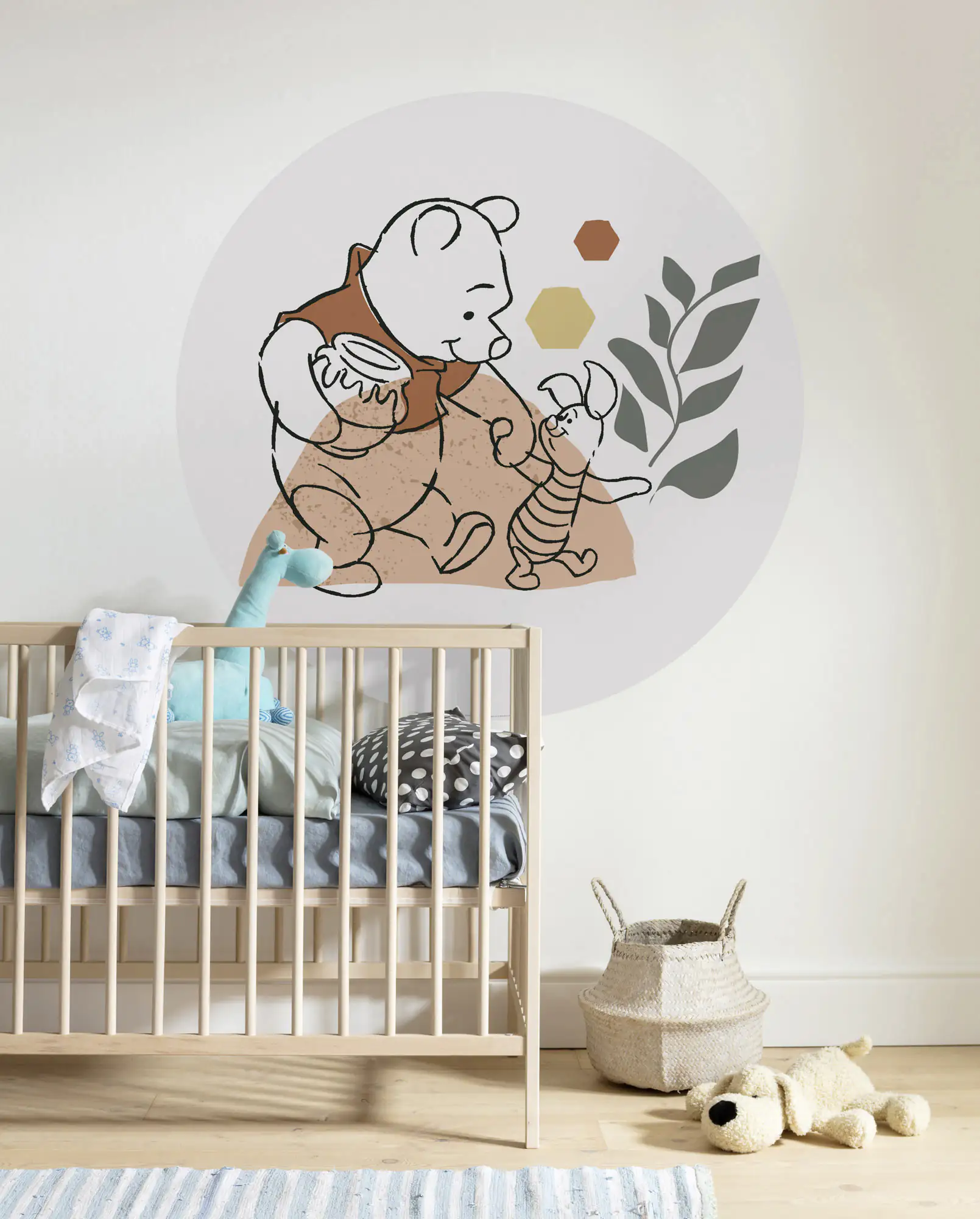 Komar Vlies Fototapete Dot Winnie Pooh Soulmat Ø 128 cm, selbstklebend