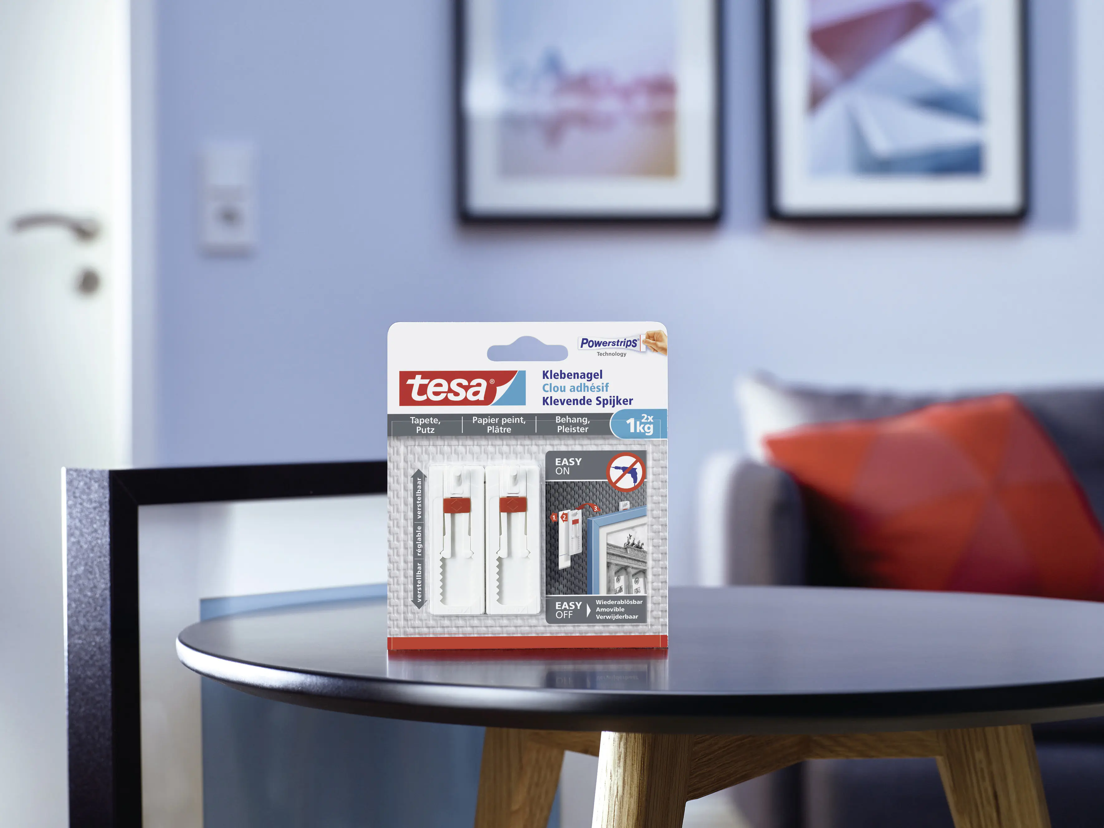 tesa Klebenagel Traglast 1 kg, 2 Stück