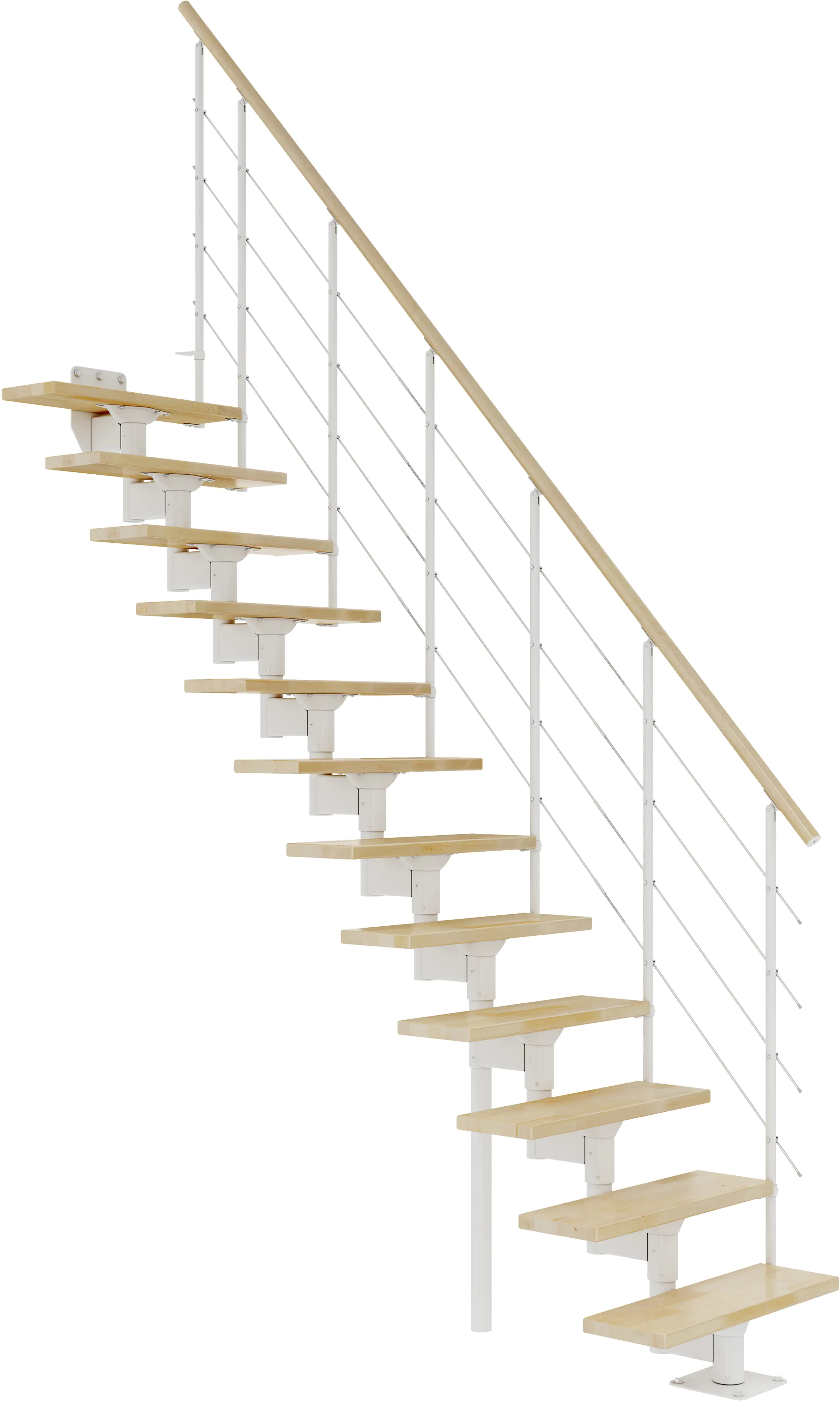 Dolle Mittelholmtreppe Boston gerade weiß 11 Stufen Buche