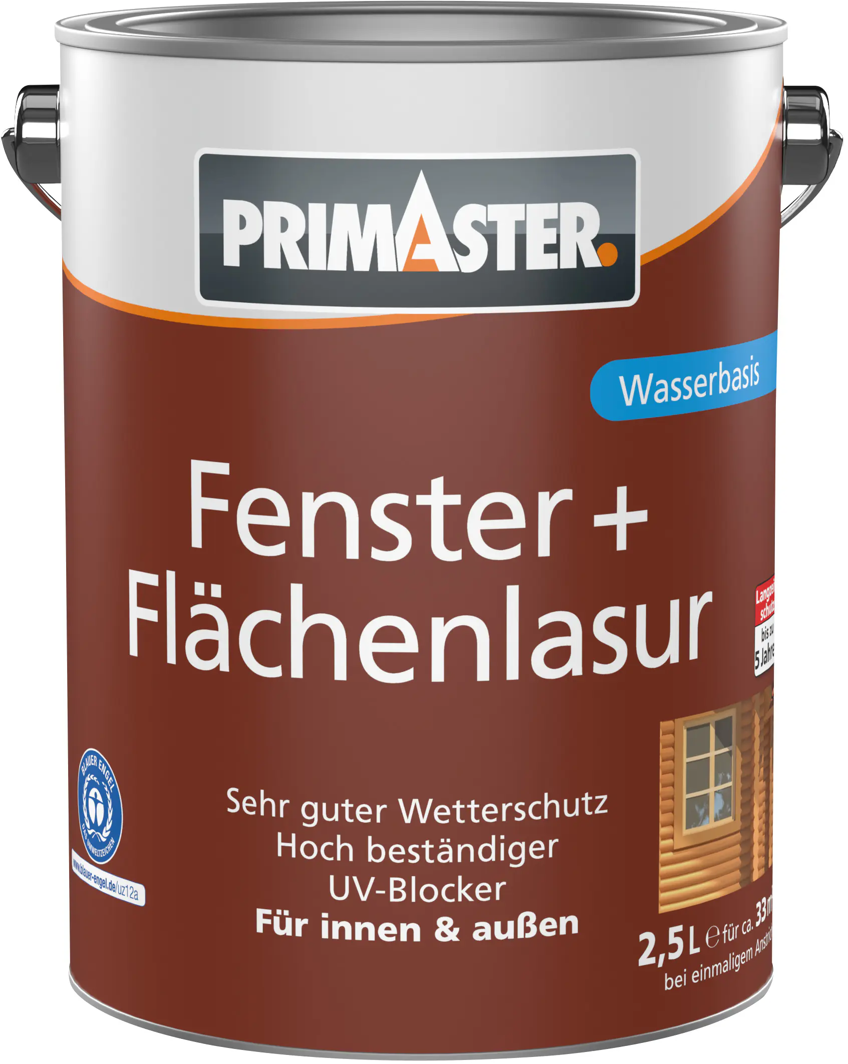 Primaster Fenster + Flächenlasur 2,5 L weiß