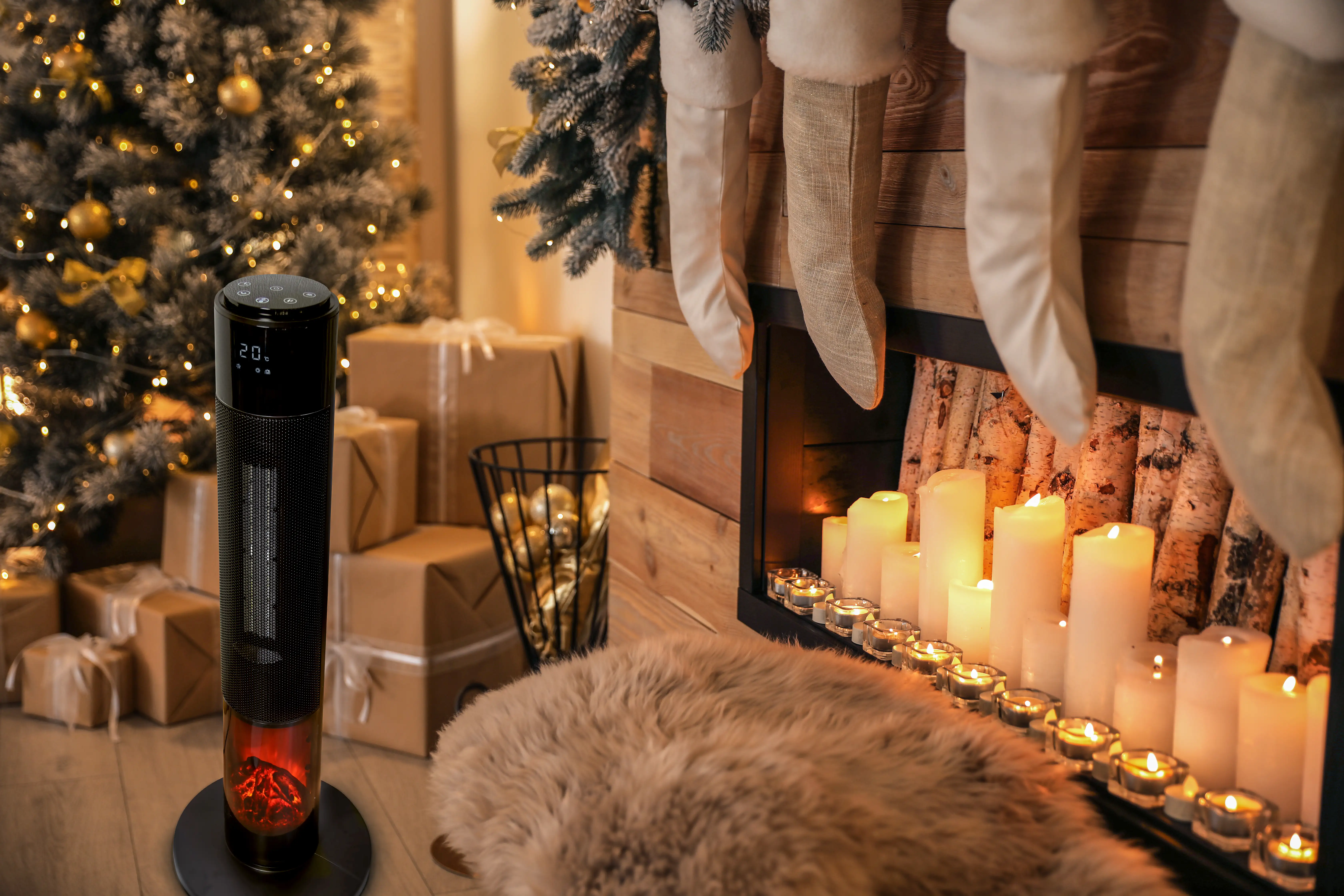 Rowi Keramik-Turmheizlüfter HKT 2000/2/1 ODF Flame mit Flammeneffekt