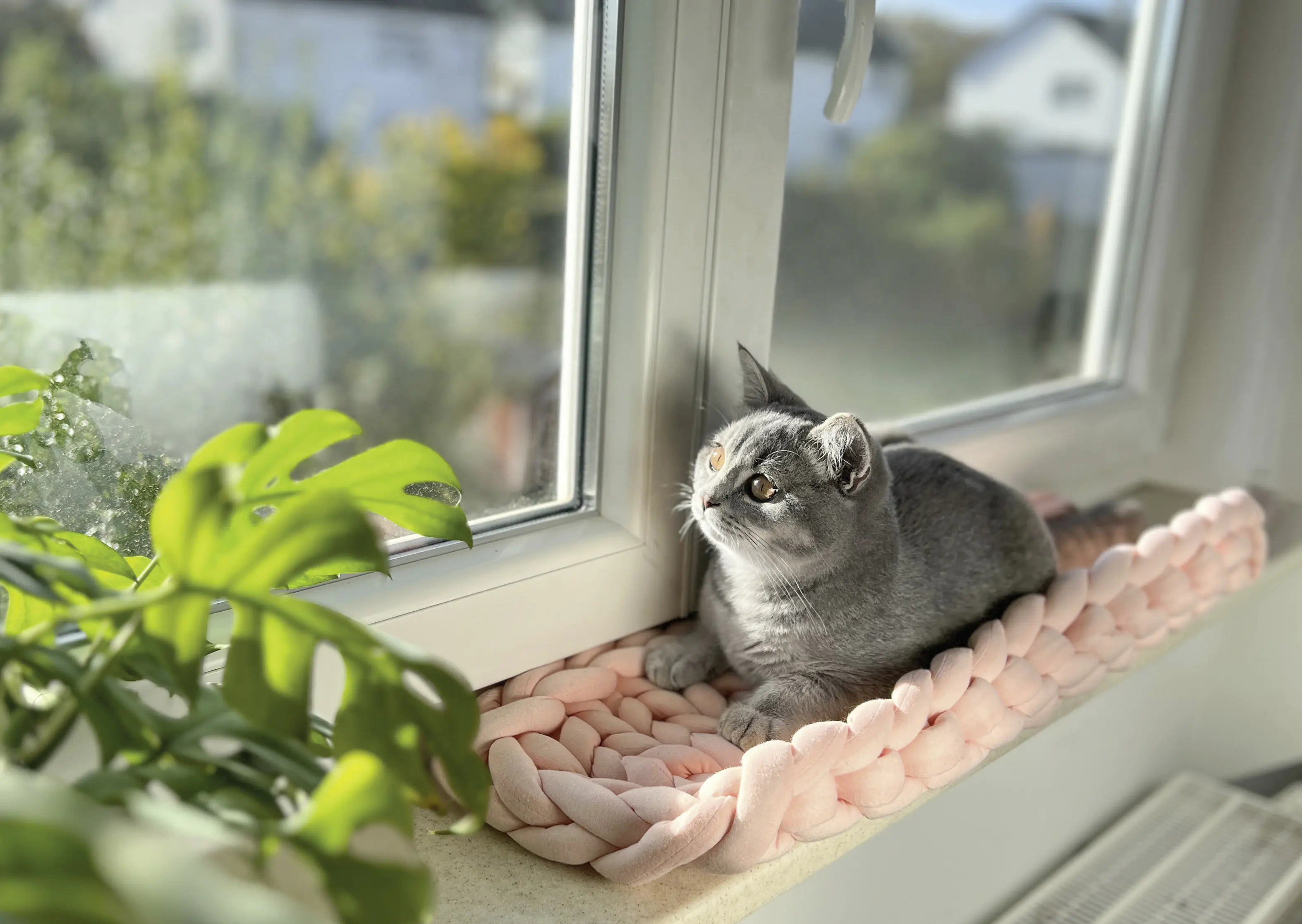 Aumüller Katzenbett XXL Grobstrick rose 66 x 25 x 6 cm