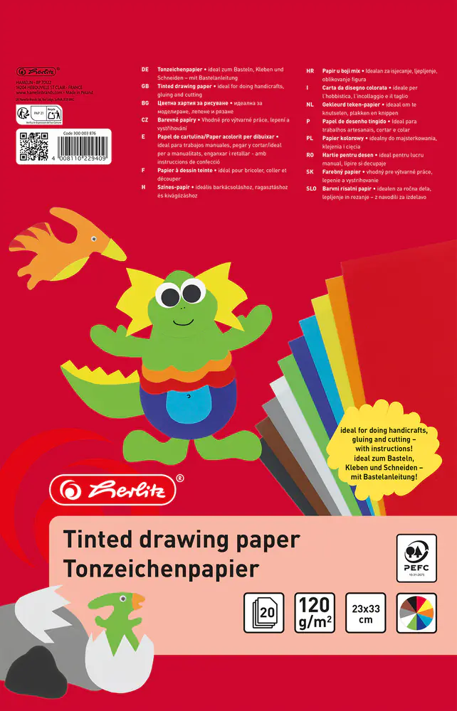 herlitz Tonzeichenpapierblock 23x33 cm 20 Blatt