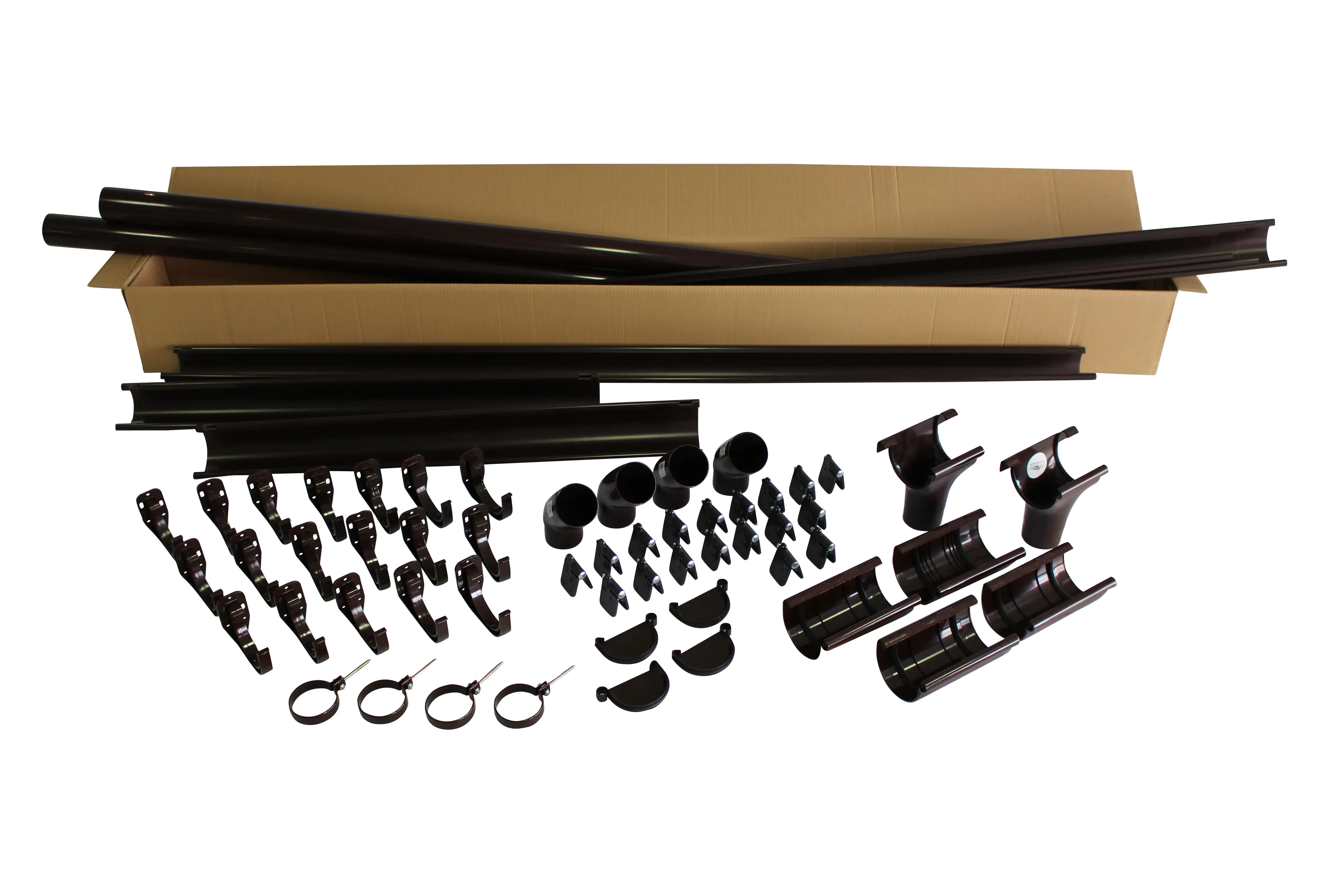 Marley Dachrinnen-Komplettset RG 100 für Garten- und Blockhäuser bis 5 m braun