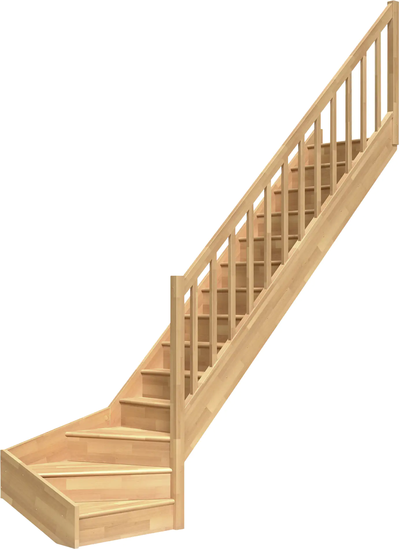 Dolle Raumspartreppen Paris 1/4-gew. Buche versiegelt inkl. Geländer Dolle Raumspartreppen Paris 1/4-gew. Buche versiegelt inkl. Geländer