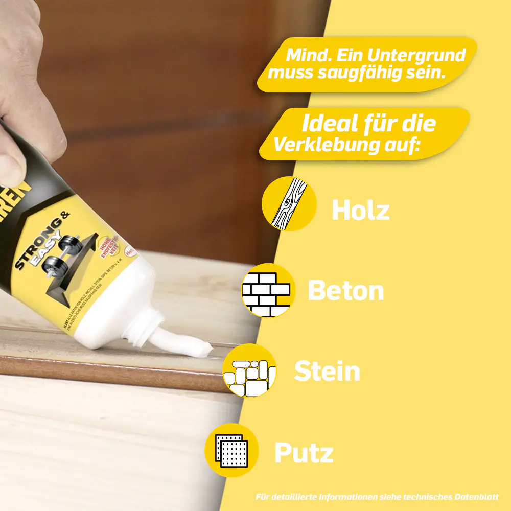 Pattex Kleben statt Bohren Montagekleber 50 g Standtube, weiß