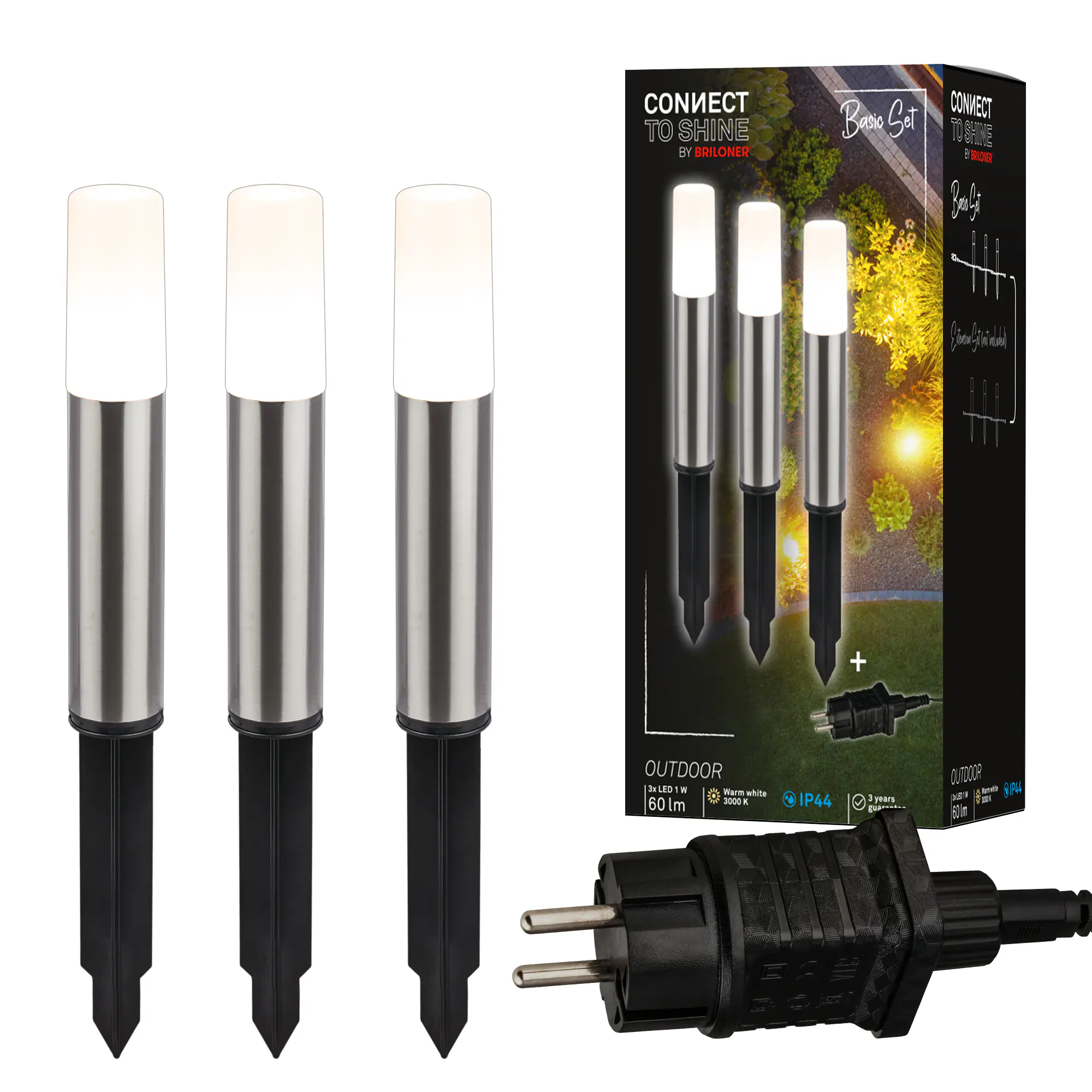 Briloner LED Außen-Bodenstrahler Junca Connect to Shine 3er Starterset 3W warmweiß Briloner LED Außen-Bodenstrahler Junca Connect to Shine 3er Starterset 3W warmweiß