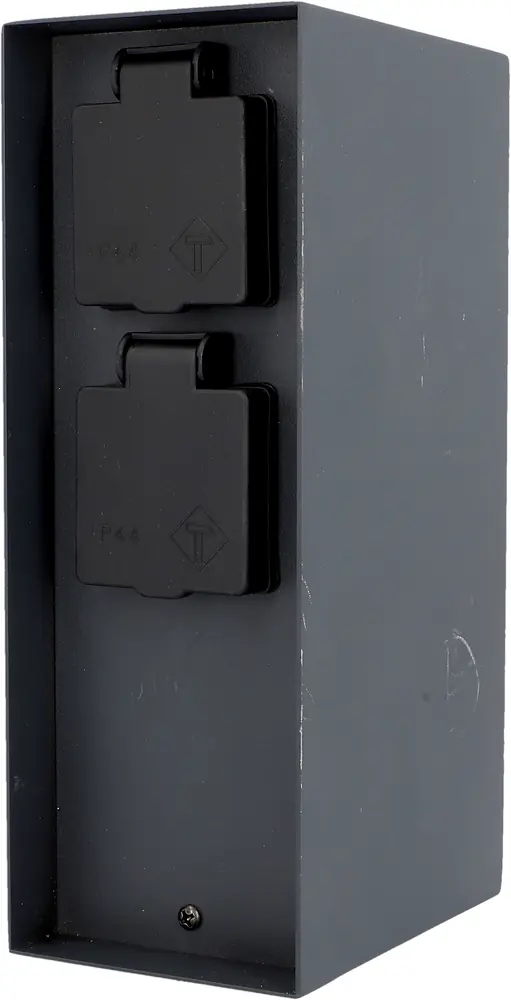 Unitec Gartensäule mit 2 Schutzkontakt-Steckdosen inkl. Zeitschaltuhr schwarz