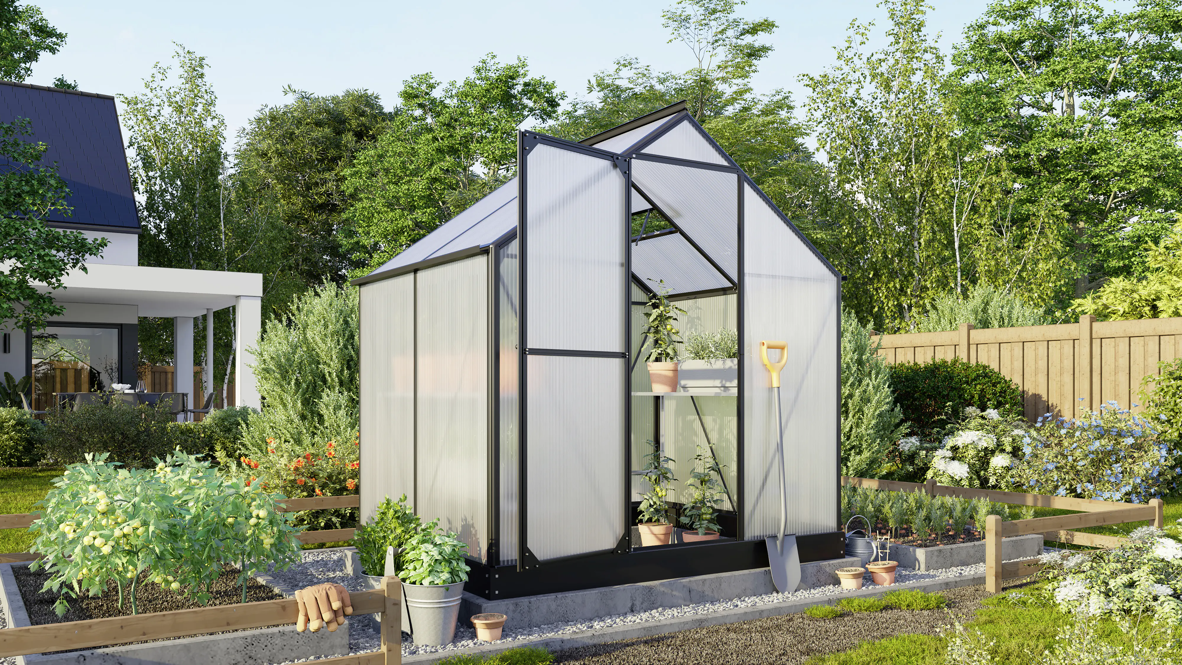 Vitavia Gewächshaus Eos 3100 HKP 4 mm schwarz 198 x 155 cm 