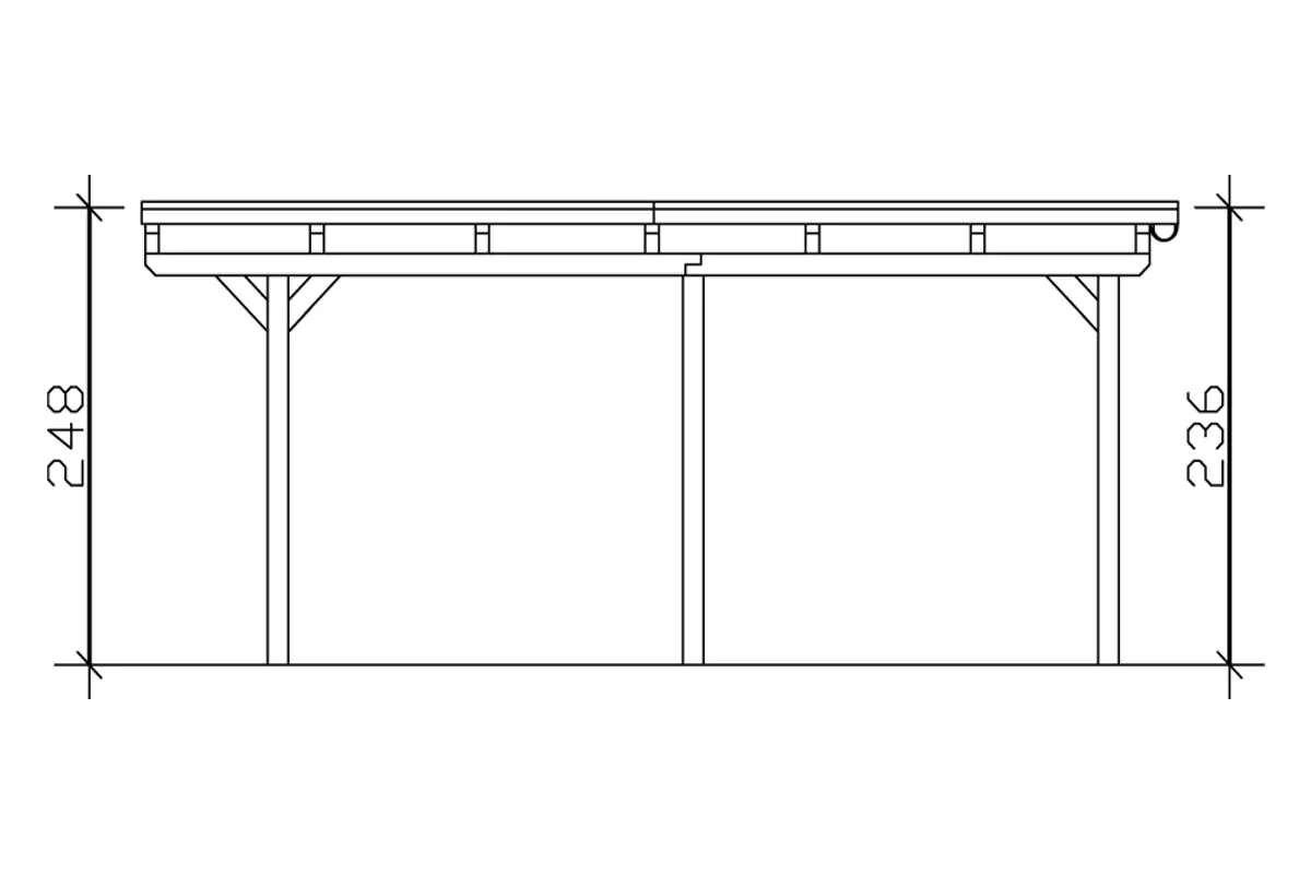 4018211023066_04 SKAN HOLZ Carport Emsland 613 x 604 cm mit EPDM-Dach, lasiert in Weiß