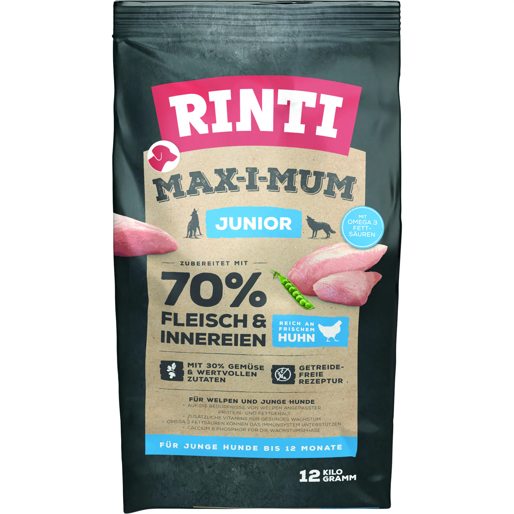 Rinti Max-i-Mum Hundetrockenfutter Junior 12 kg Huhn