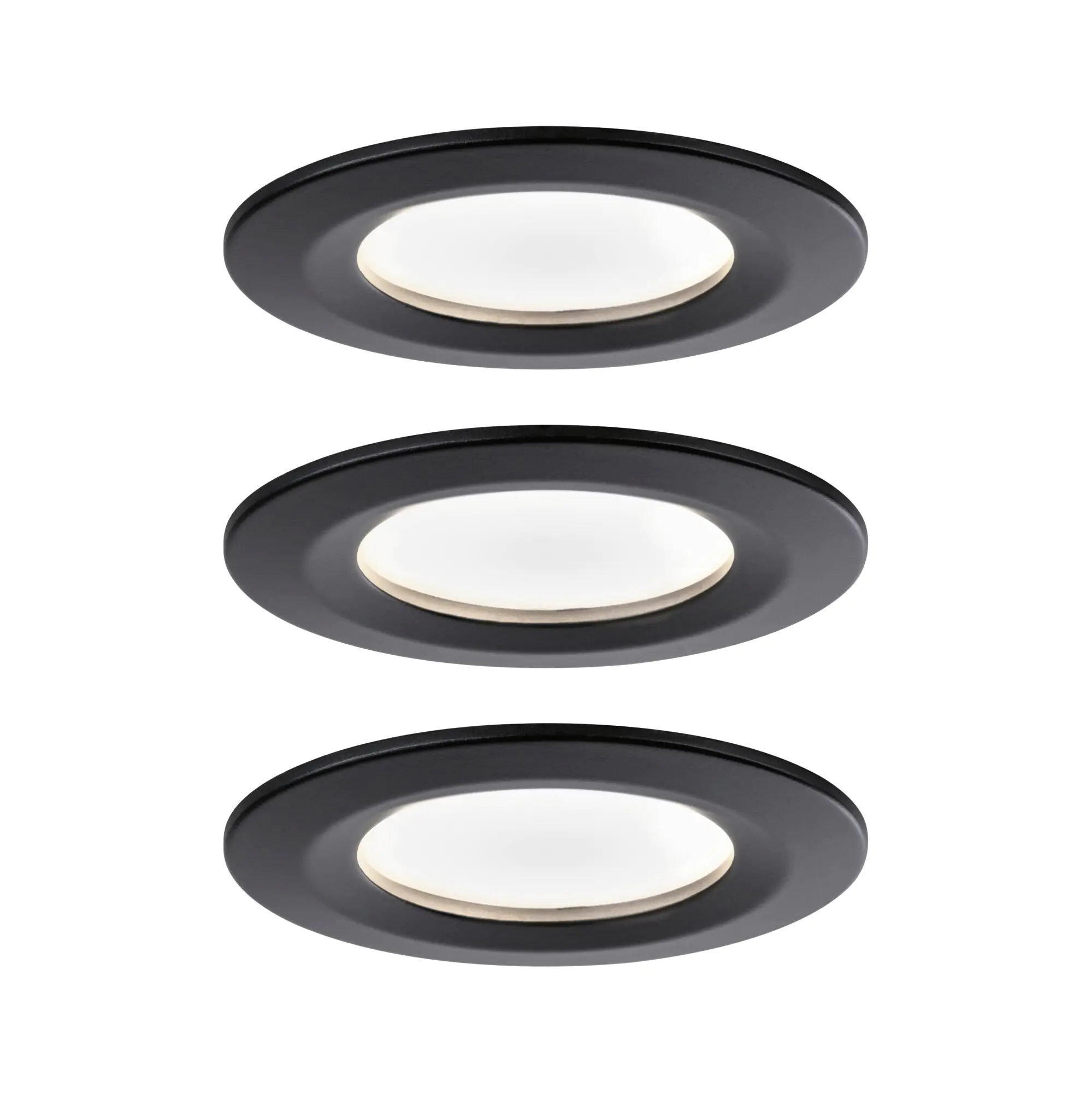 Paulmann LED Einbauleuchte Nova 3er- Set schwarz matt  Ø 7,8 cm 
