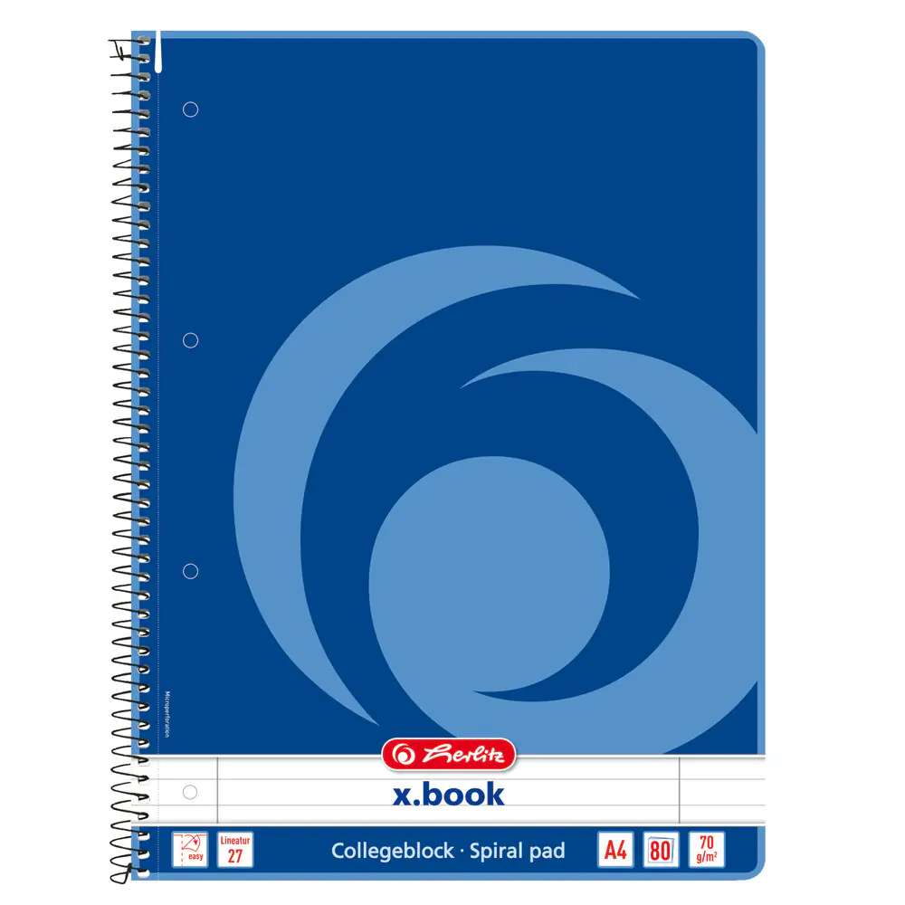 herlitz Collegeblock A4 70g/m² 80 Blatt liniert Rand links u rechts