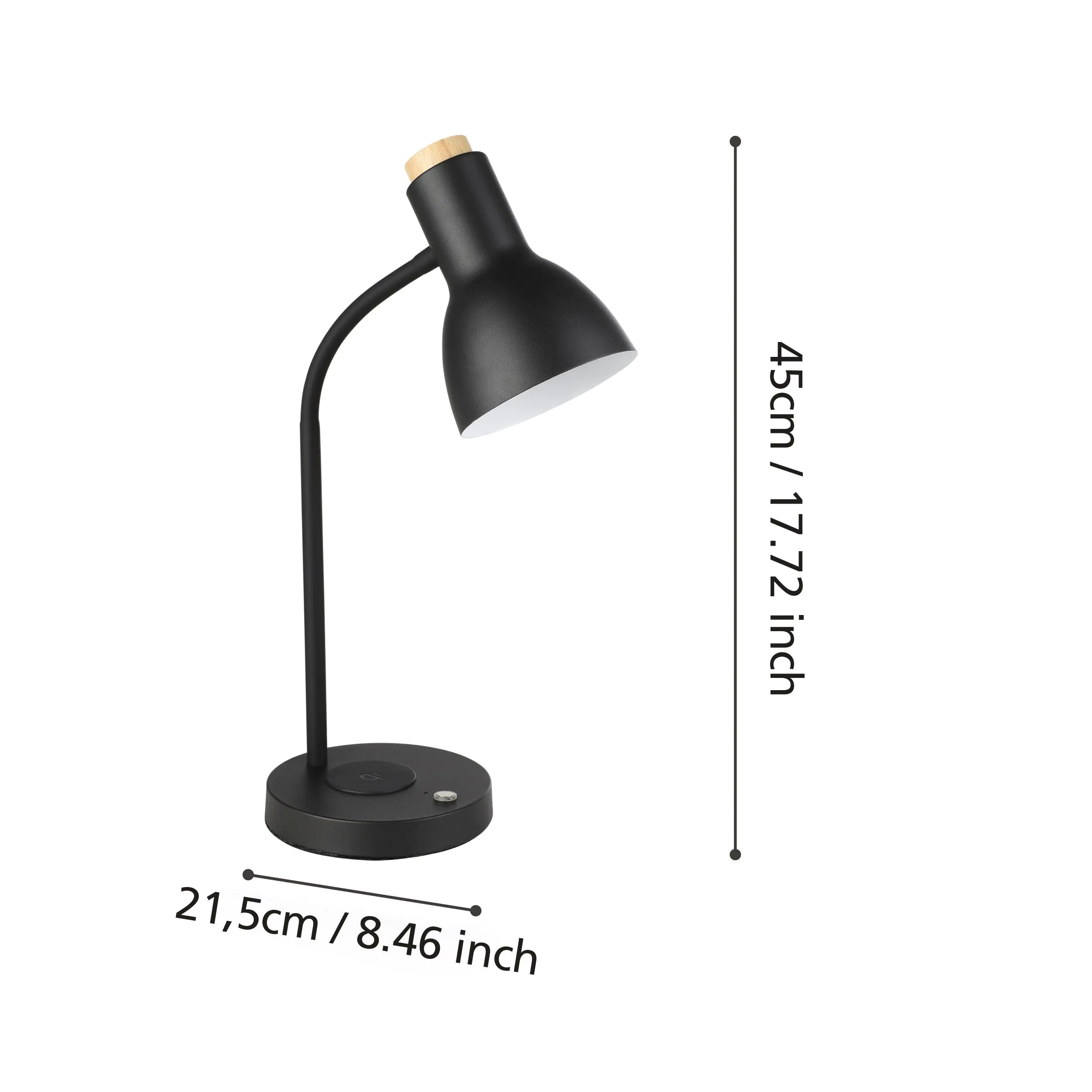 Eglo Tischleuchte Veradal-QI schwarz Holz 45 x 16 cm mit Charger Eglo Tischleuchte Veradal-QI schwarz Holz 45 x 16 cm mit Charger