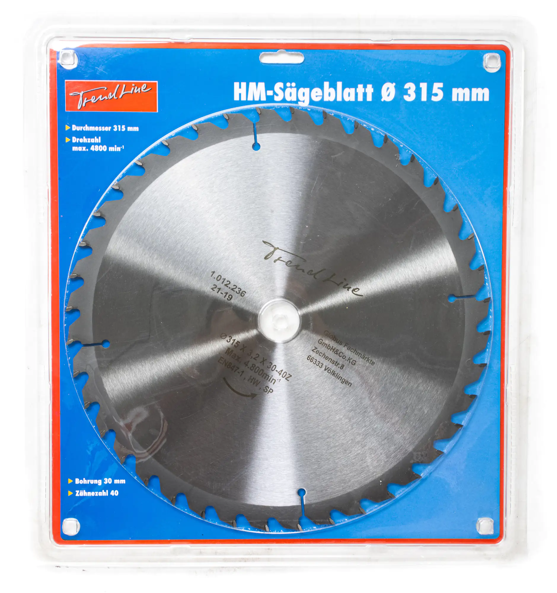 TrendLine HM-Kreissägeblatt Ø 315 mm Bohrung Ø 30 mm TrendLine HM-Kreissägeblatt Ø 315 mm Bohrung Ø 30 mm