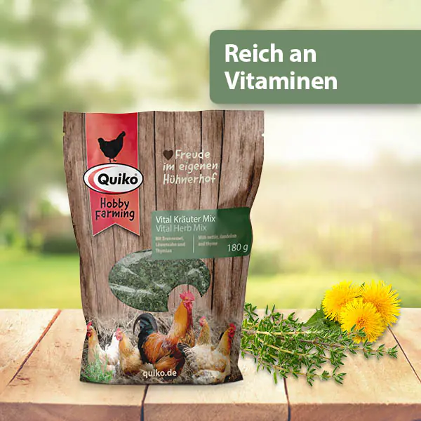 Quiko Hobbyfarming Vital Kräutermix für Hühner und Geflügel 180 g